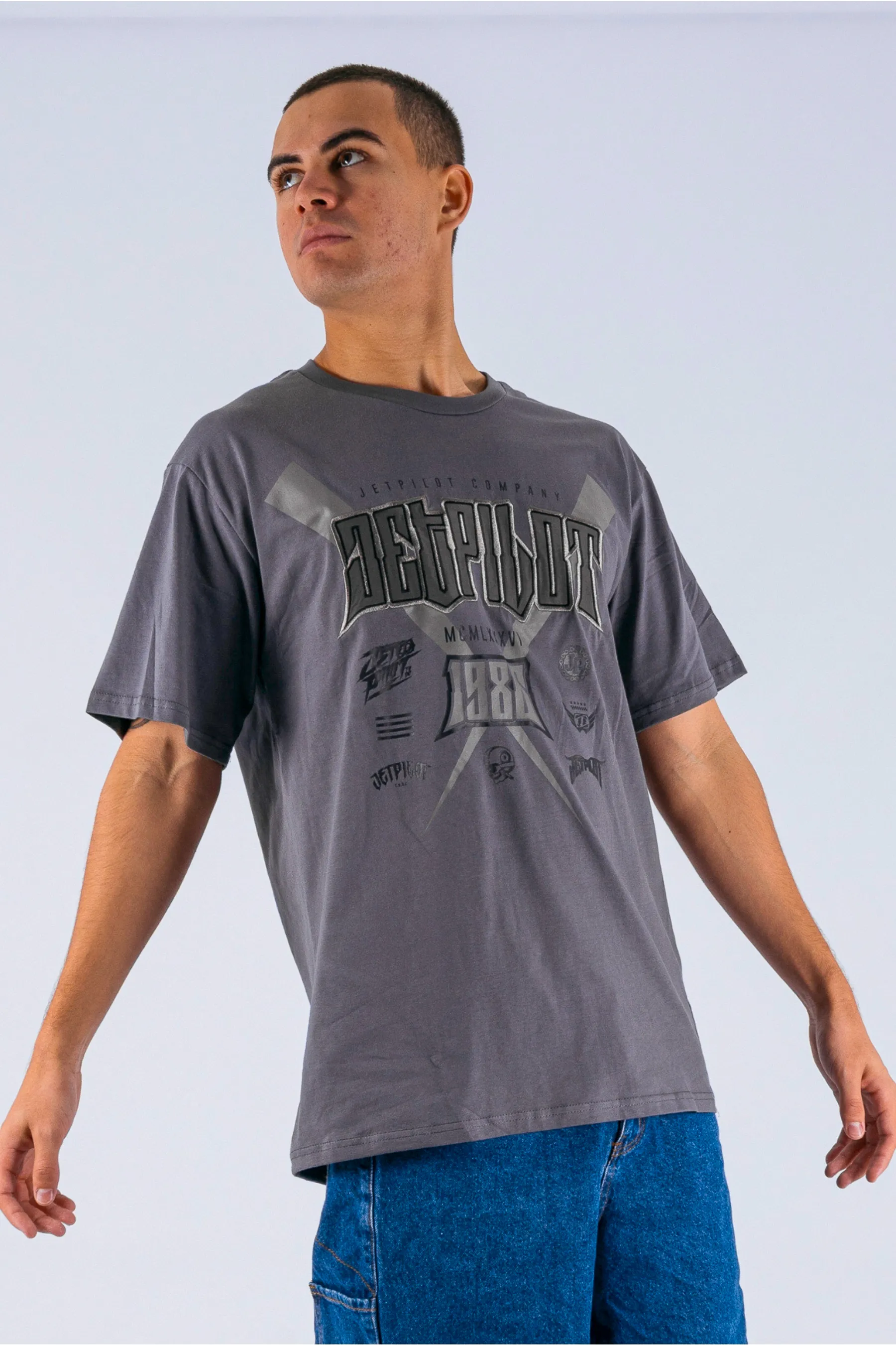 Jetpilot Legacy Tee - Charcoal - Image 3