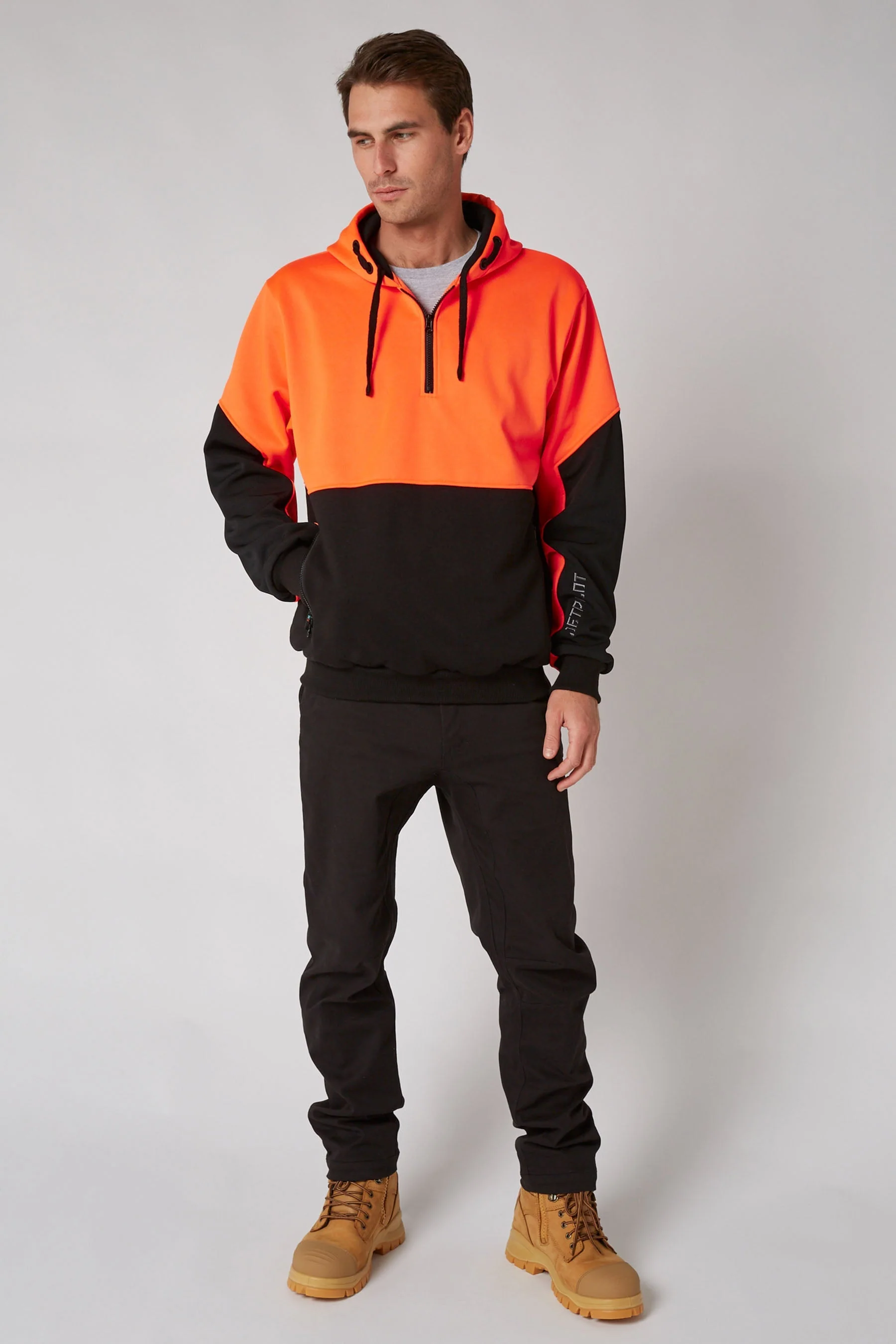 Jetpilot Leveled Mens 2.0 Pullover Hoodie - HiVis Orange - Image 7