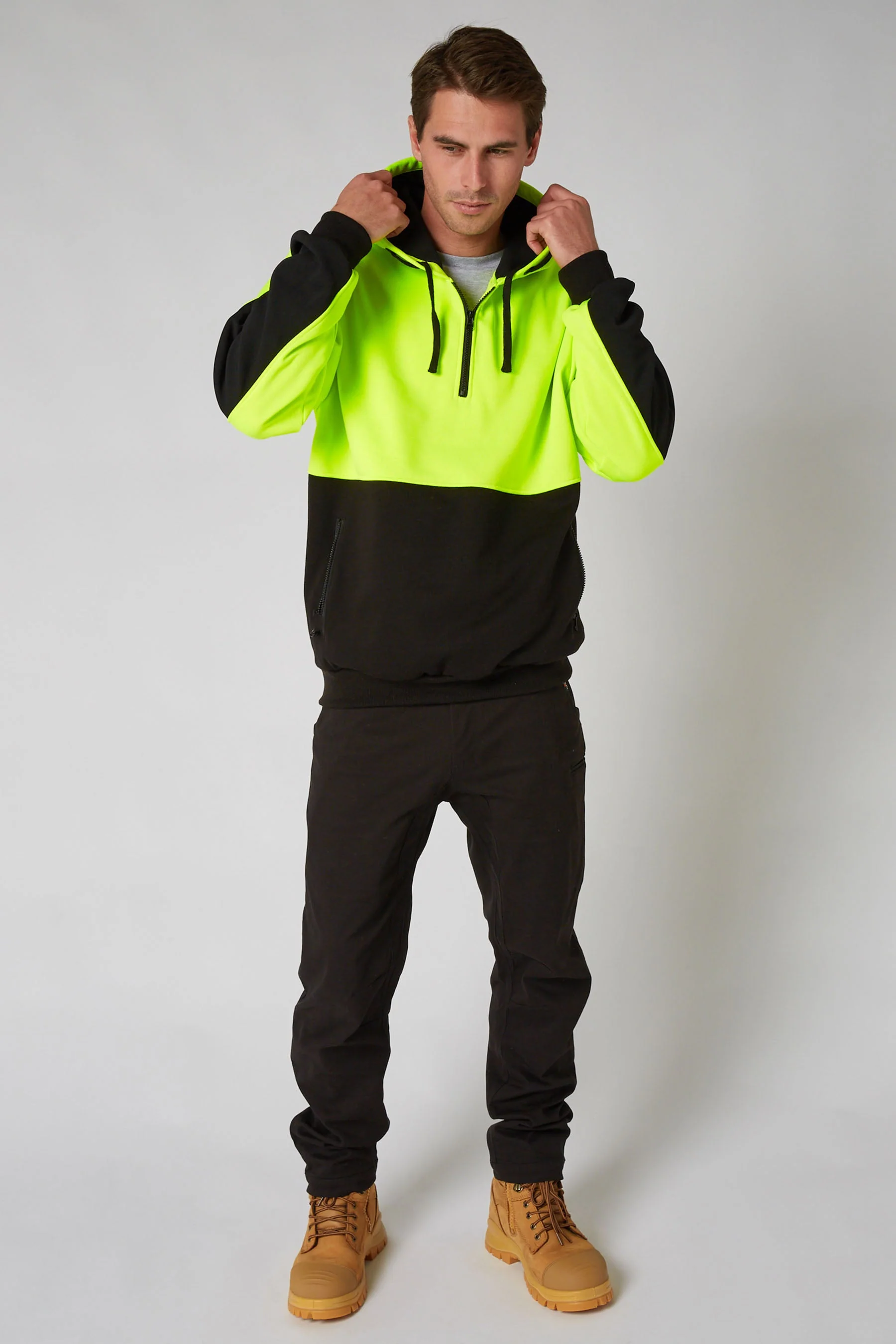 Jetpilot Leveled Mens 2.0 Pullover Hoodie - HiVis Yellow - Image 7