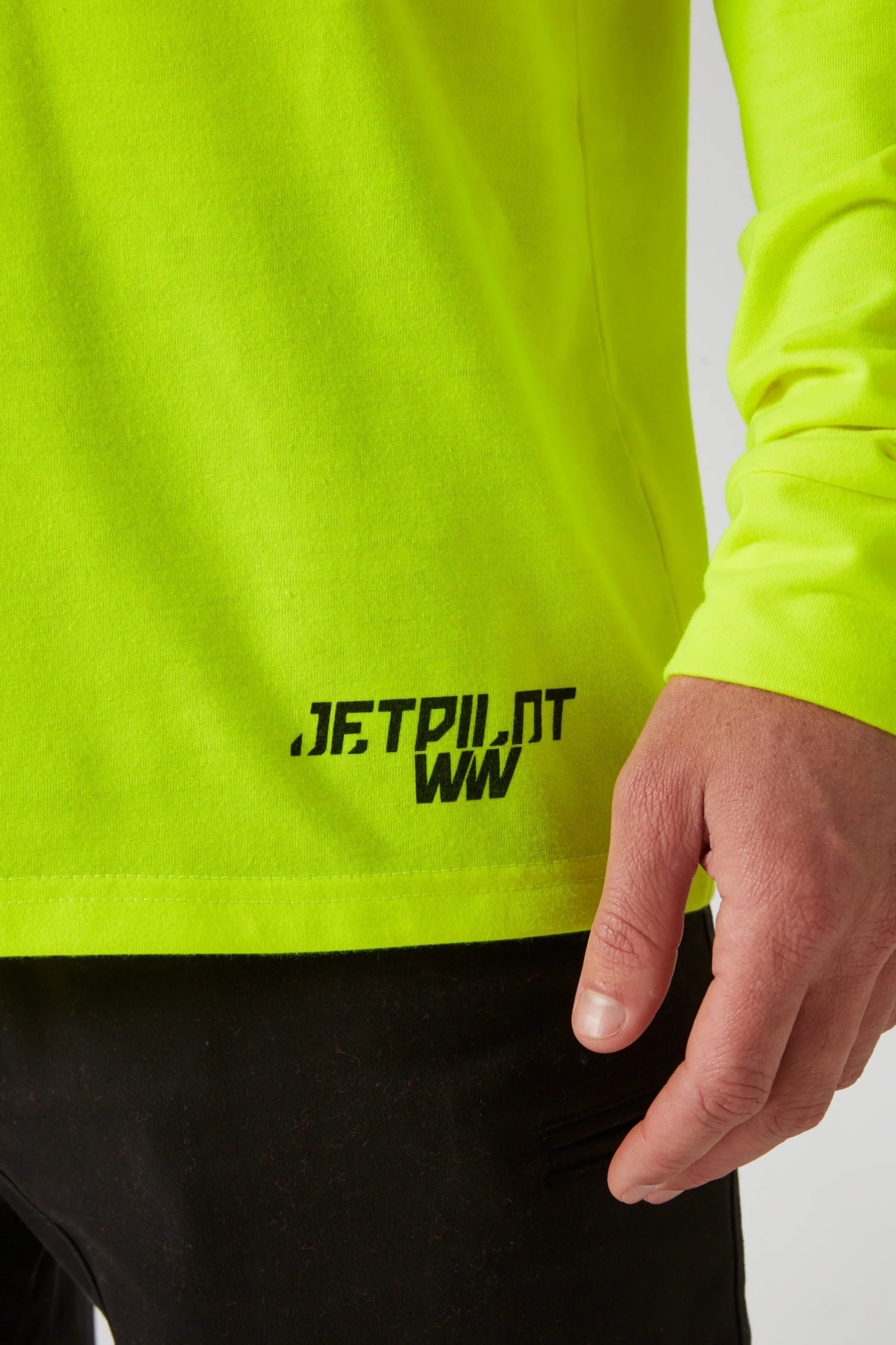 Jetpilot Low Hit Mens L/S Tee - Hi Vis Yellow - Image 4