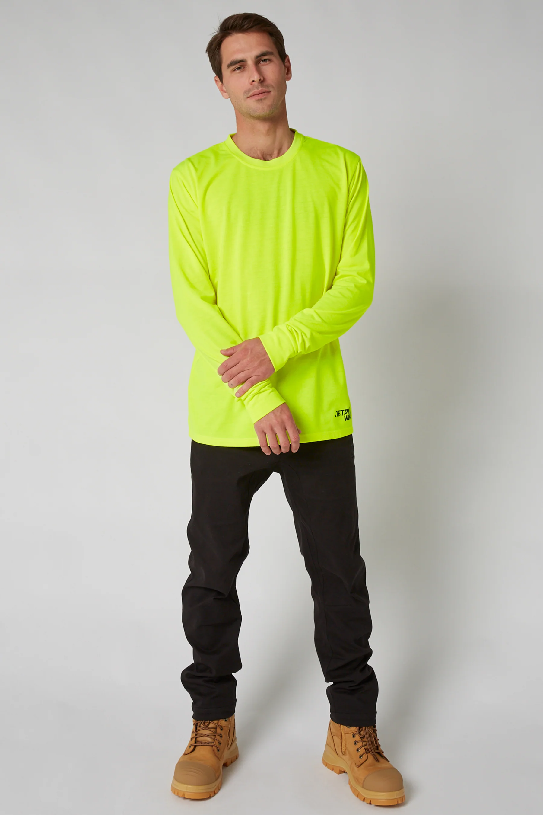 Jetpilot Low Hit Mens L/S Tee - Hi Vis Yellow - Image 5