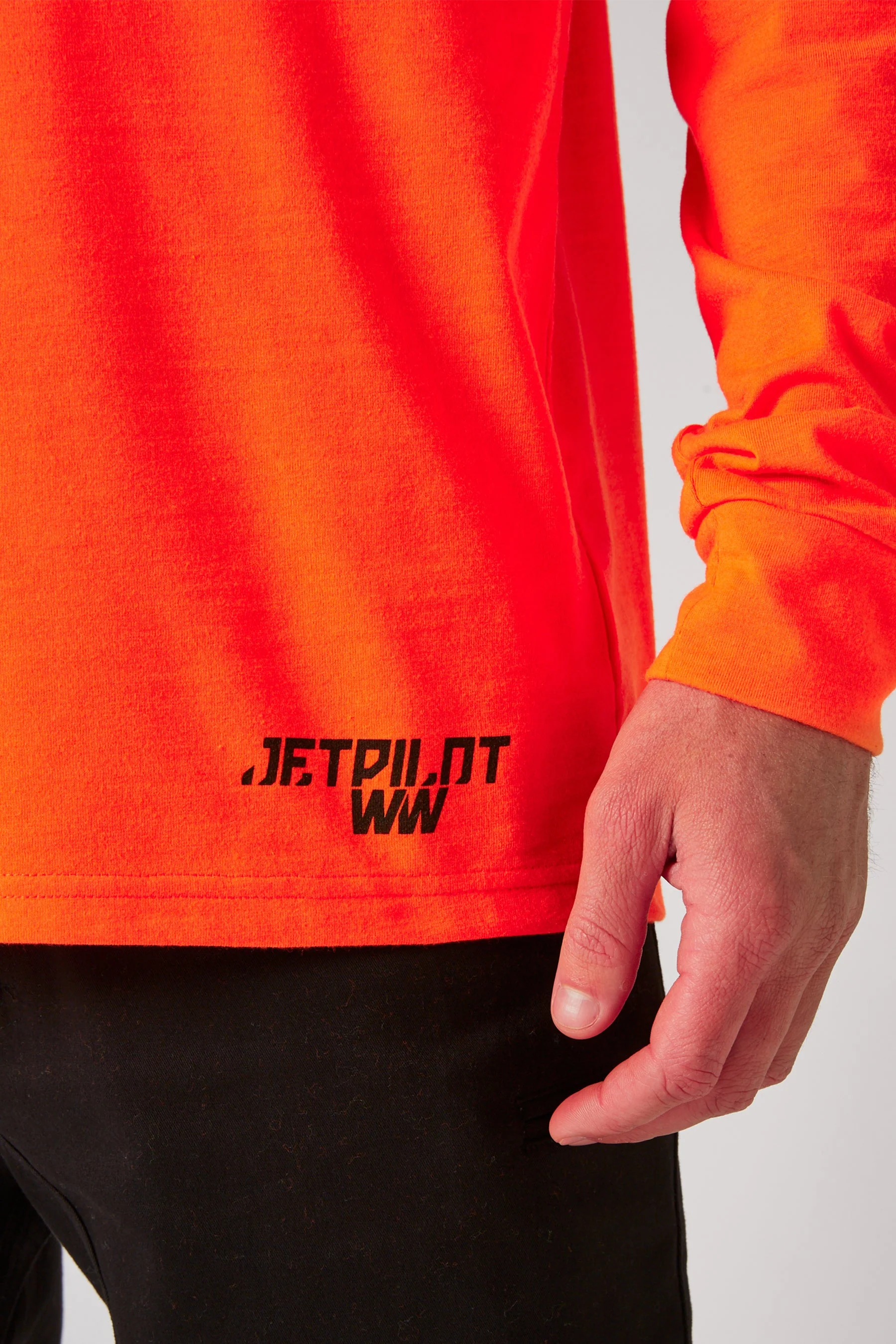 Jetpilot Low Hit Mens L/S Tee - Hi Vis Orange - Image 4