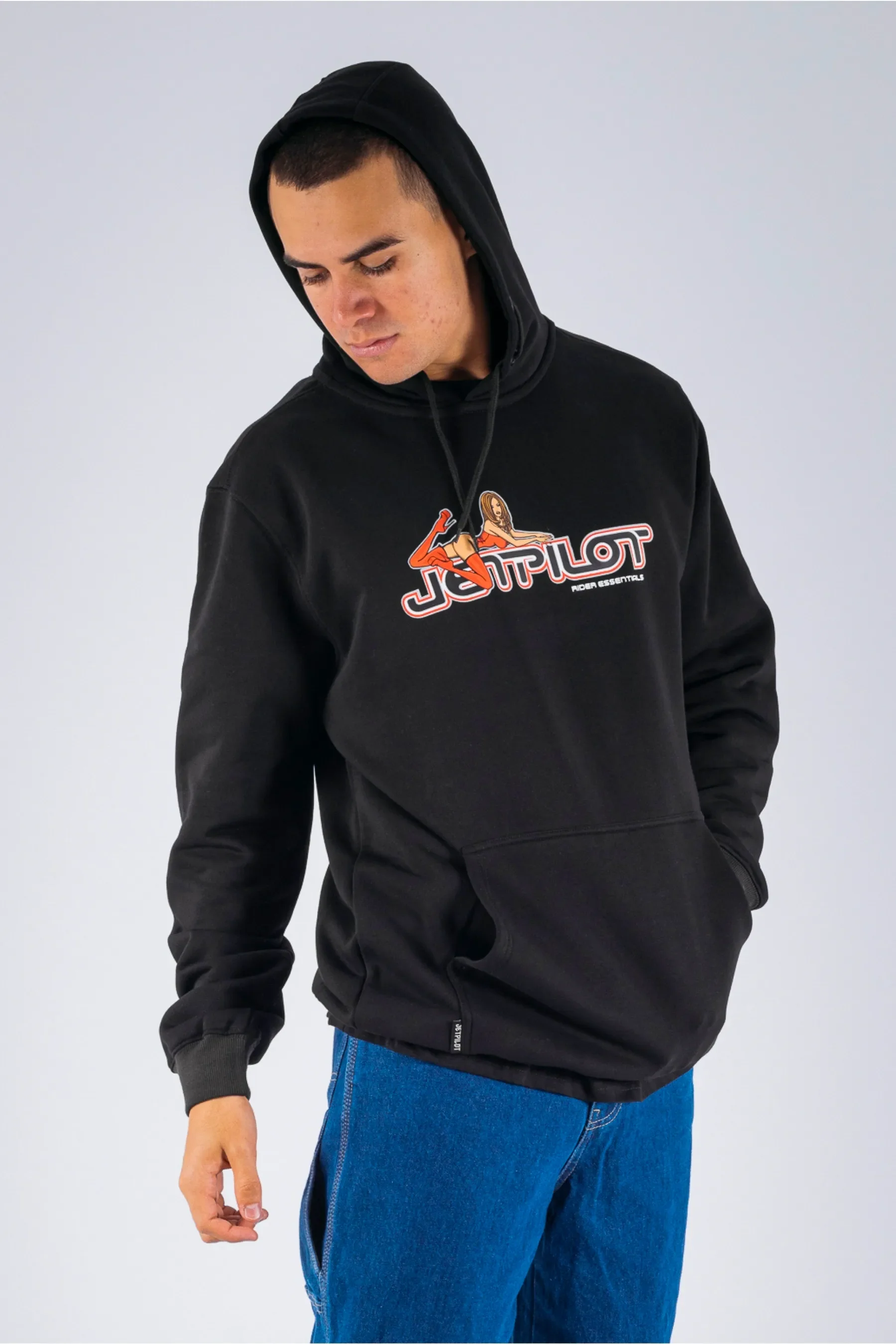 Jetpilot Moto Pullover - Black - Image 3