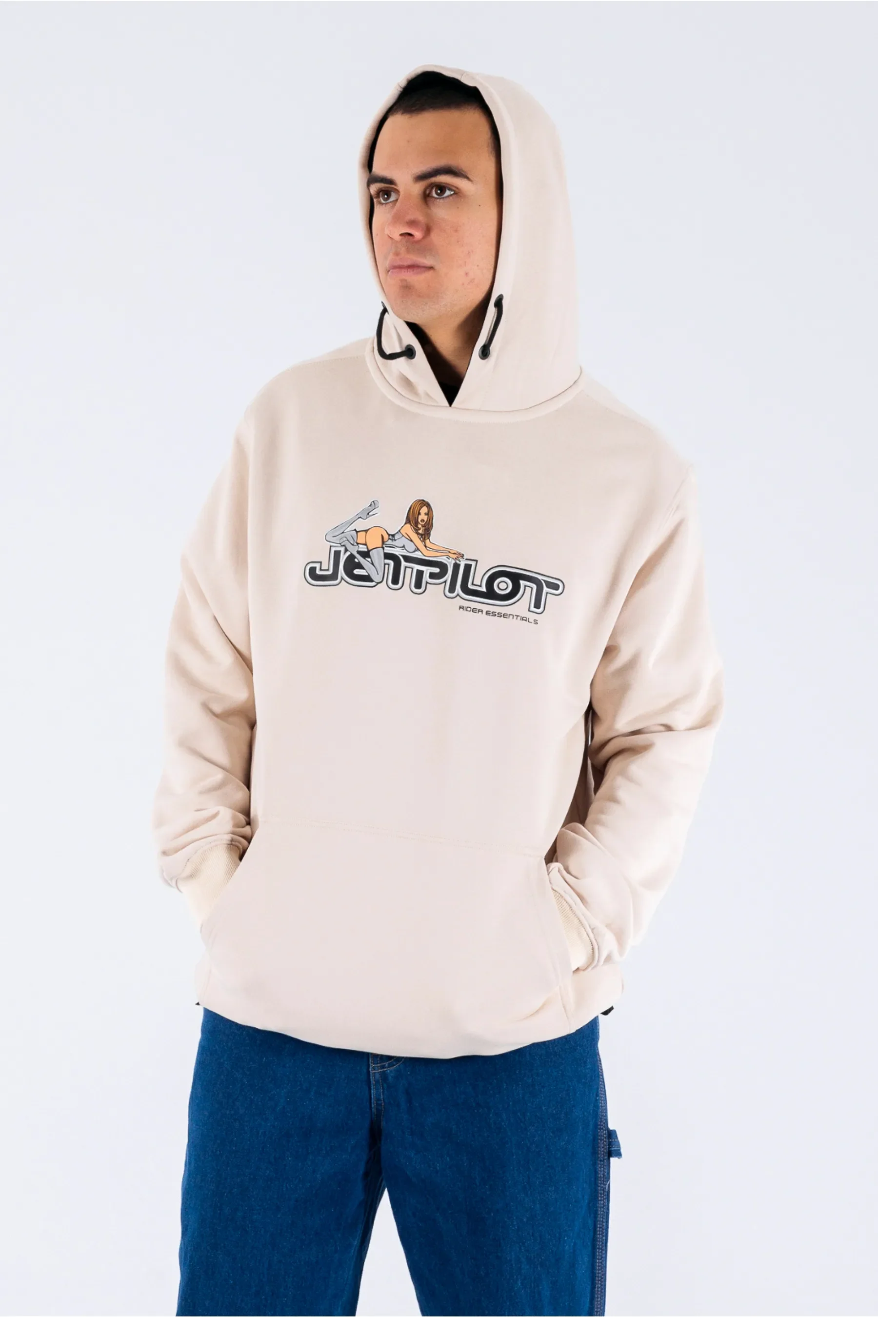 Jetpilot Moto Pullover - Cement - Image 3