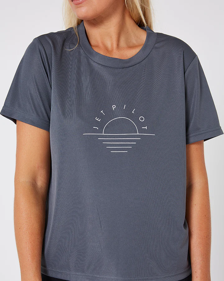 Jetpilot Pacer Drifit Ladies Tee - Charcoal - Image 3