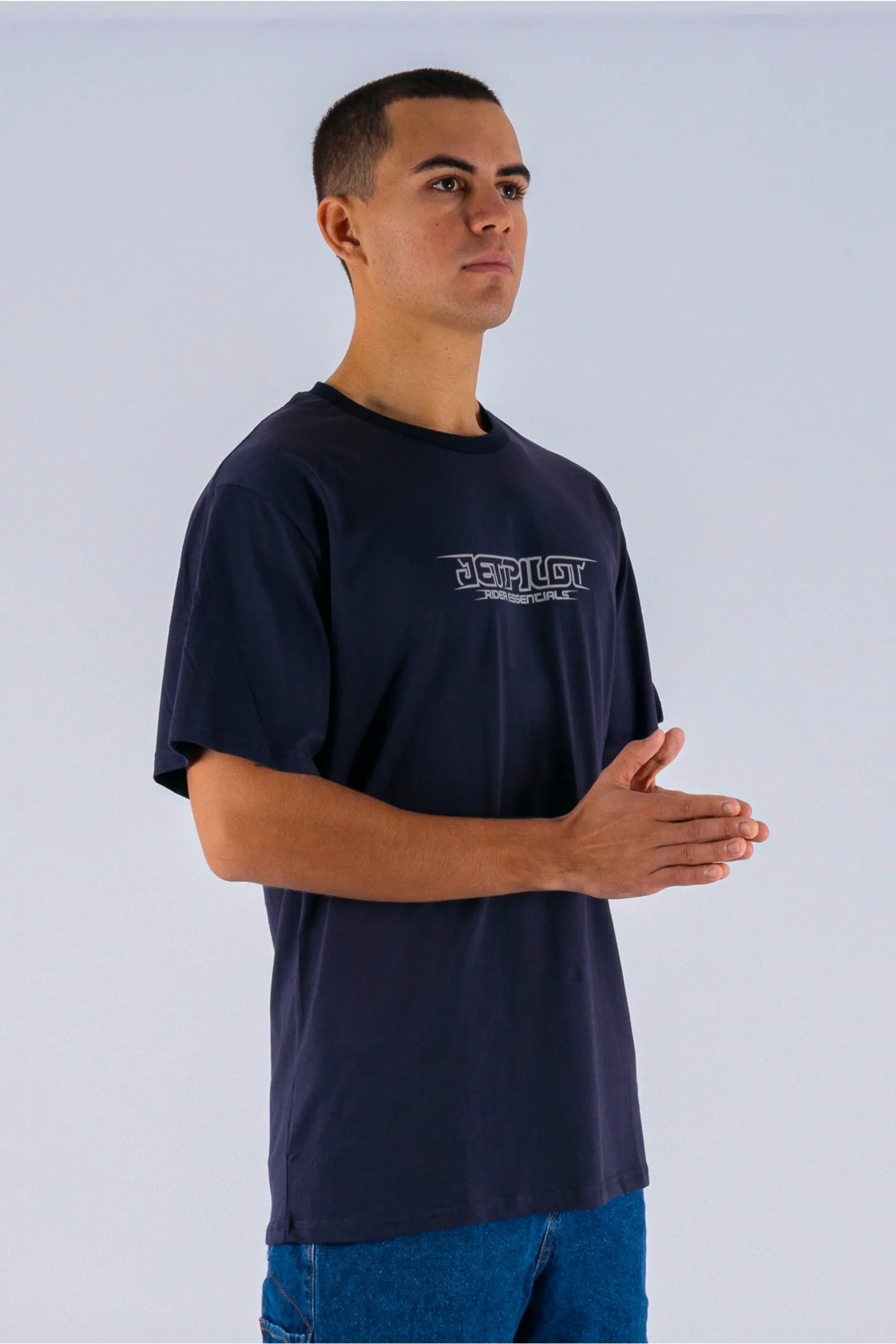 Jetpilot Progress Tee - Dark Blue - Image 3