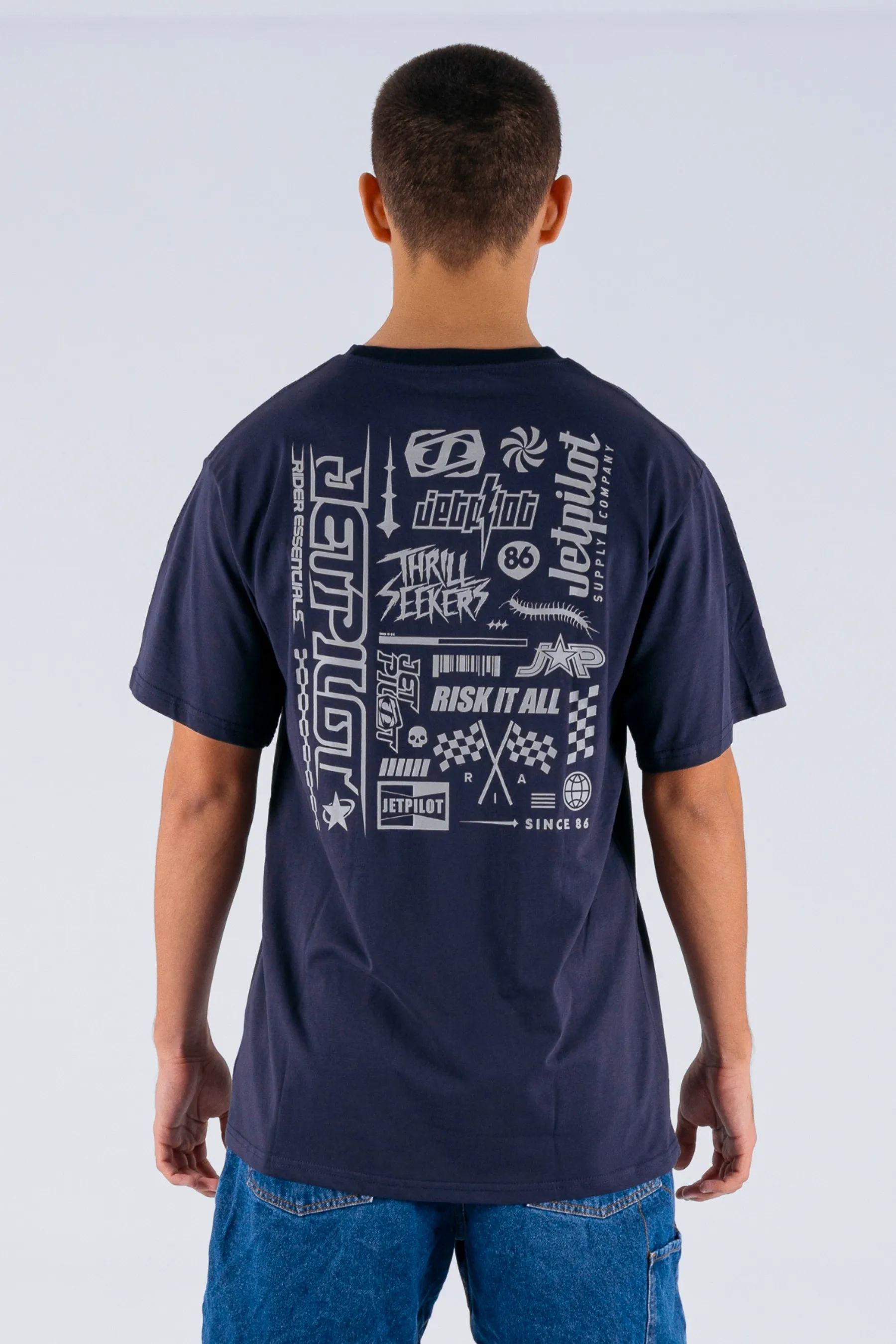 Jetpilot Progress Tee - Dark Blue - Image 4