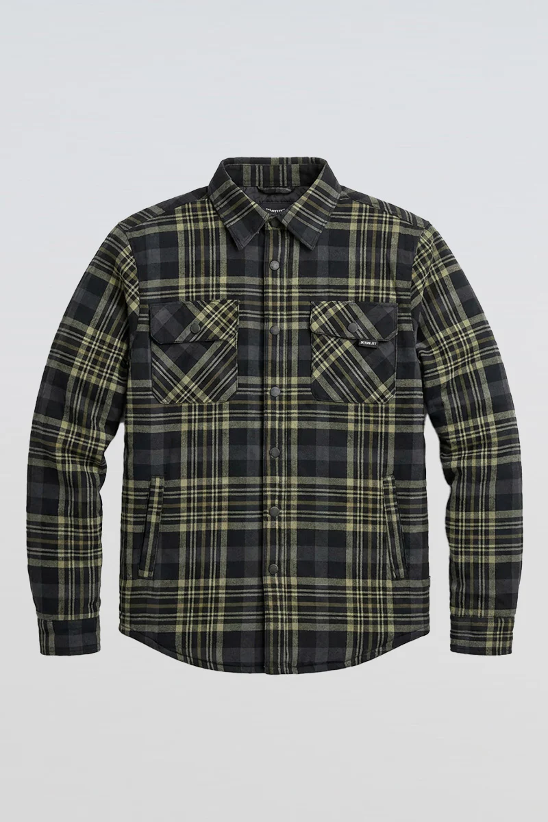 Layered Quilted Flannel Jacket - Grey - Image 3