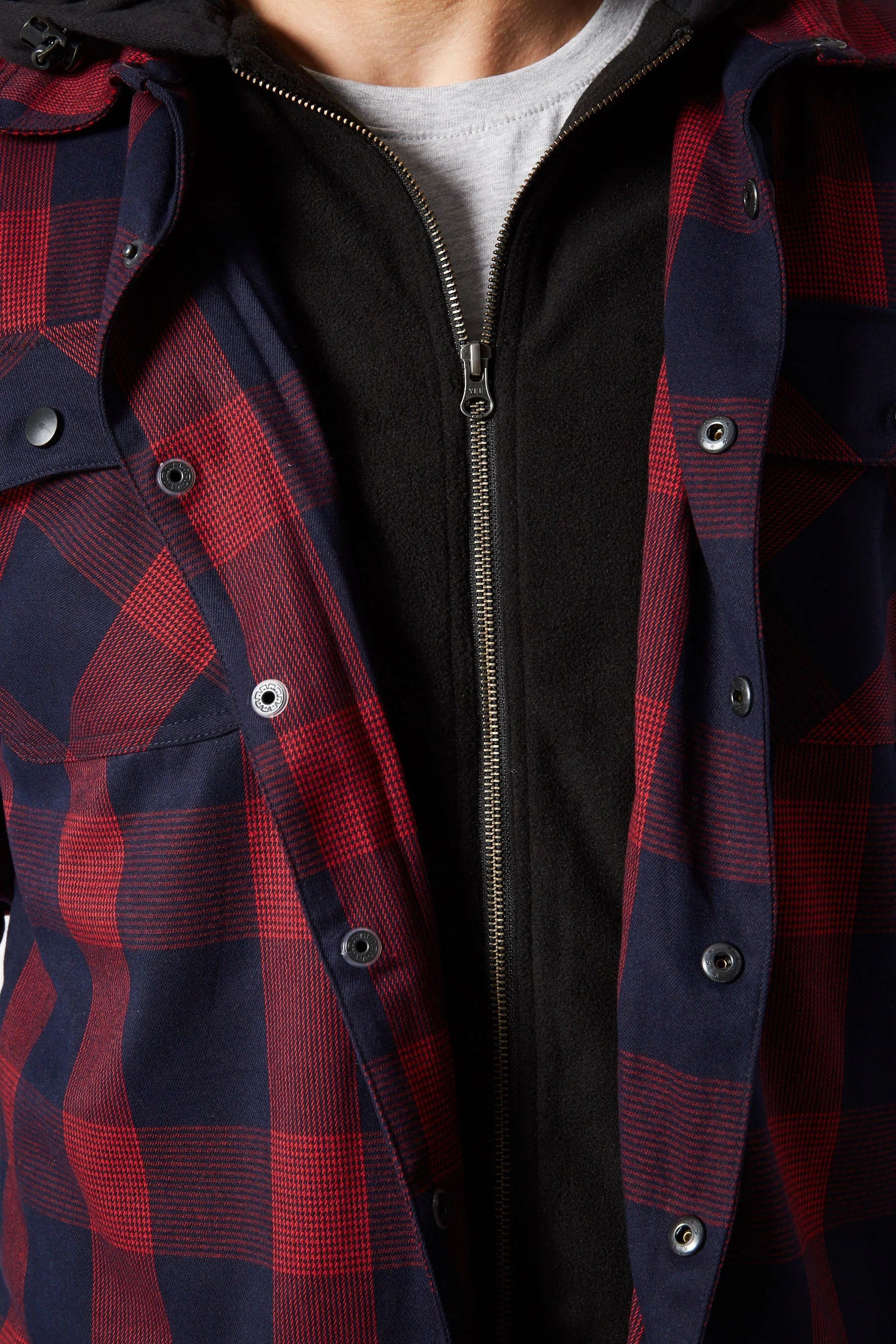 Quilted Flannel Jacket - Red - Image 5