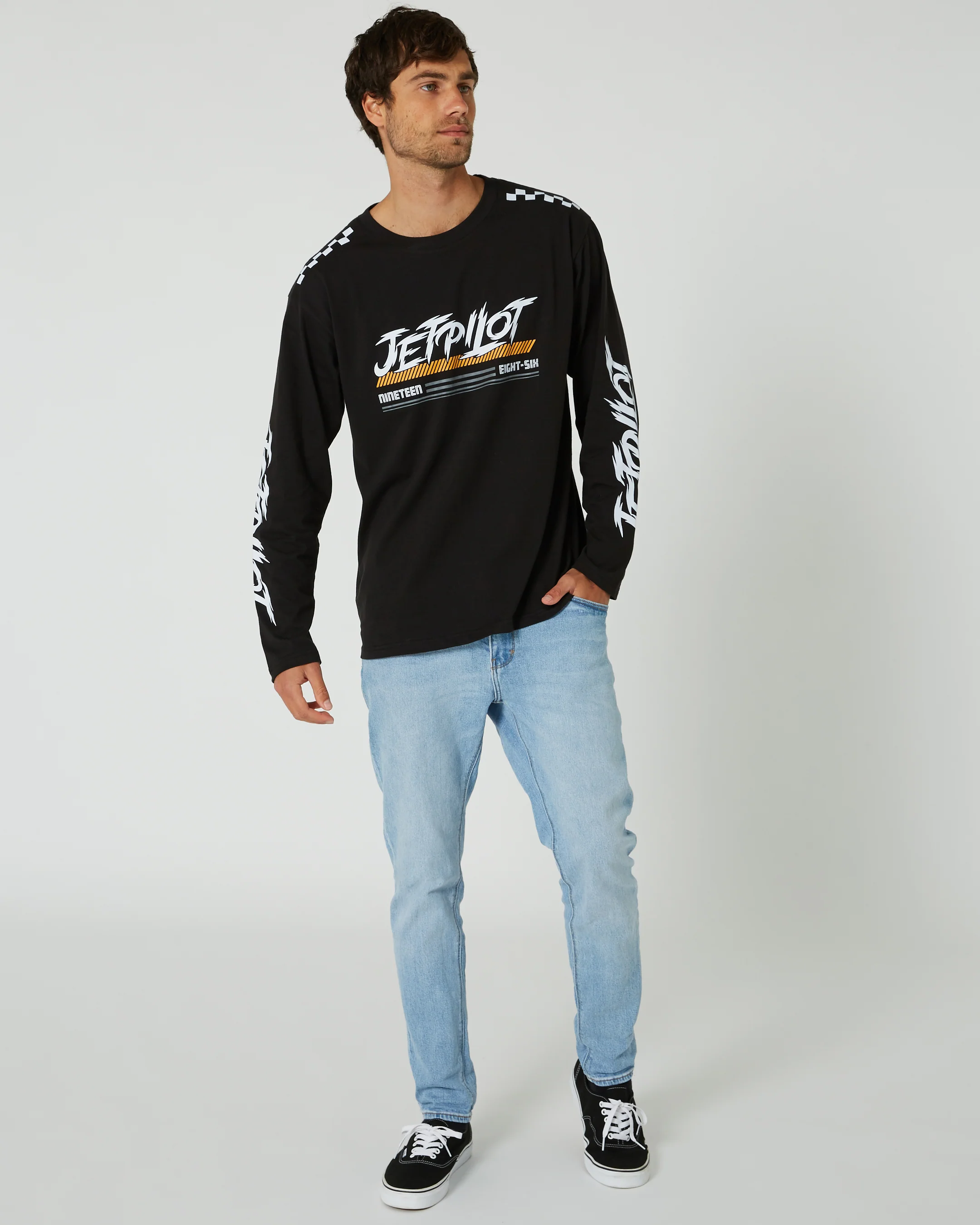Jetpilot Race Tech Mens Long Sleeve Tee - Black - Image 2