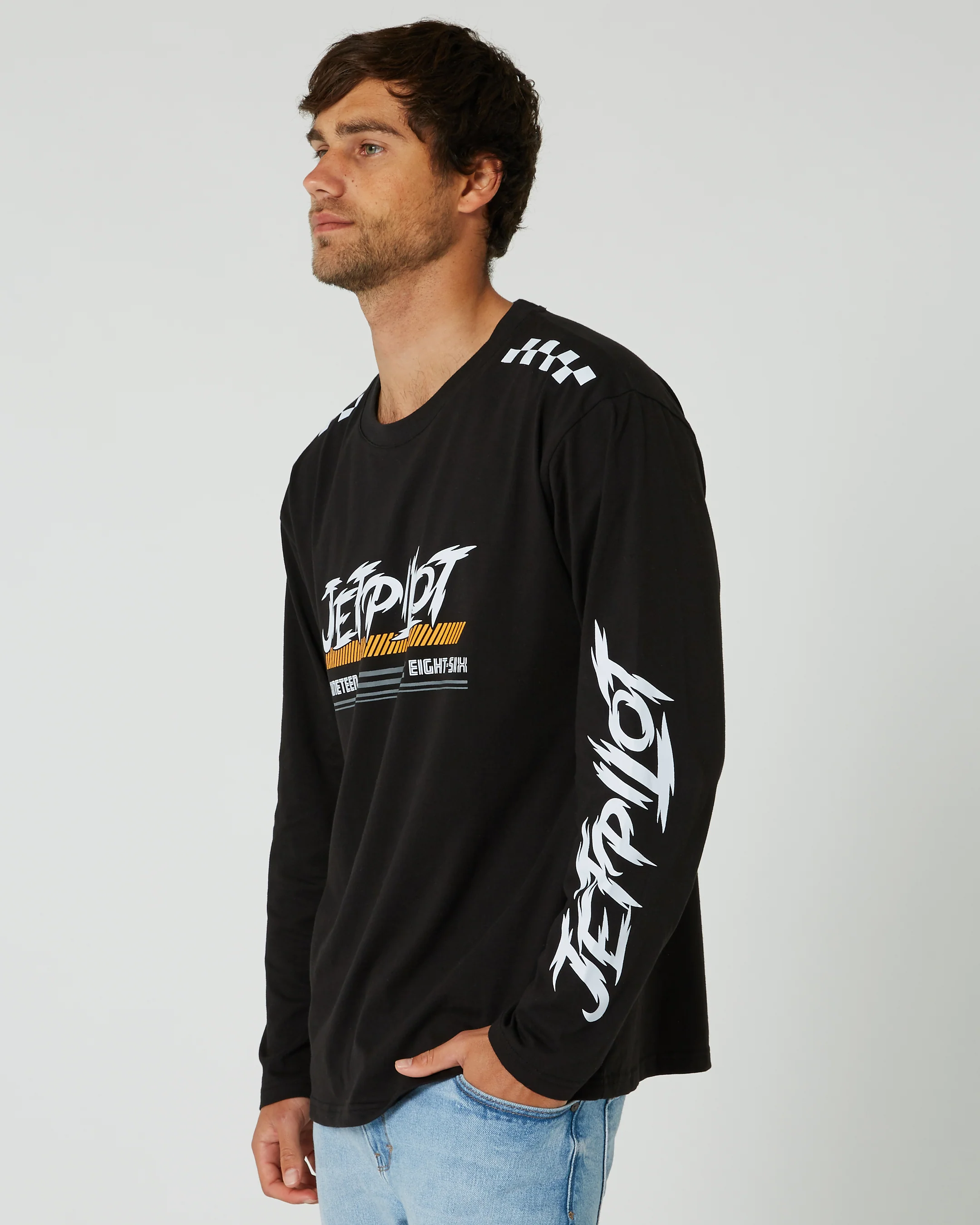Jetpilot Race Tech Mens Long Sleeve Tee - Black - Image 3