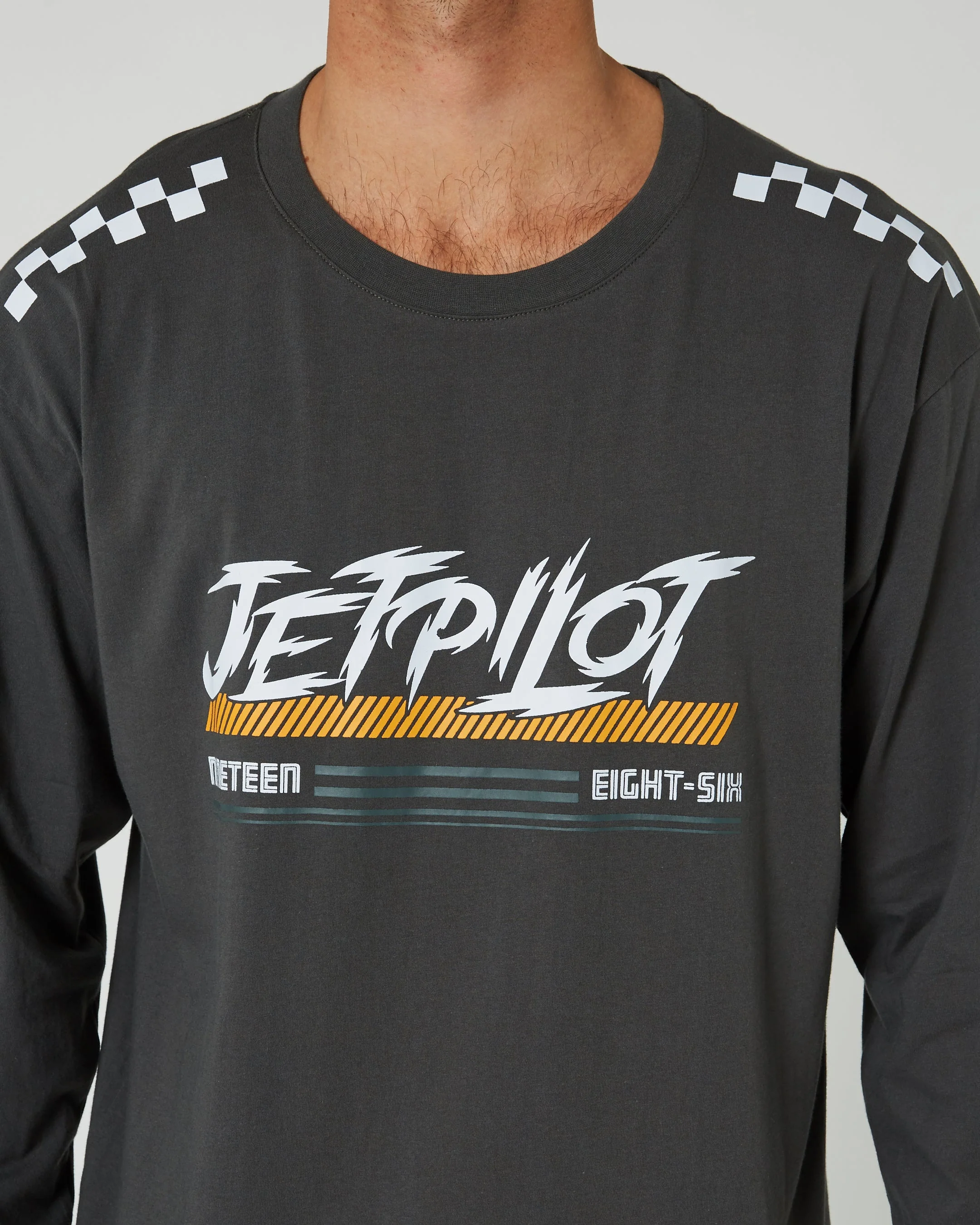 Jetpilot Race Tech Mens Long Sleeve Tee - Charcoal - Image 5