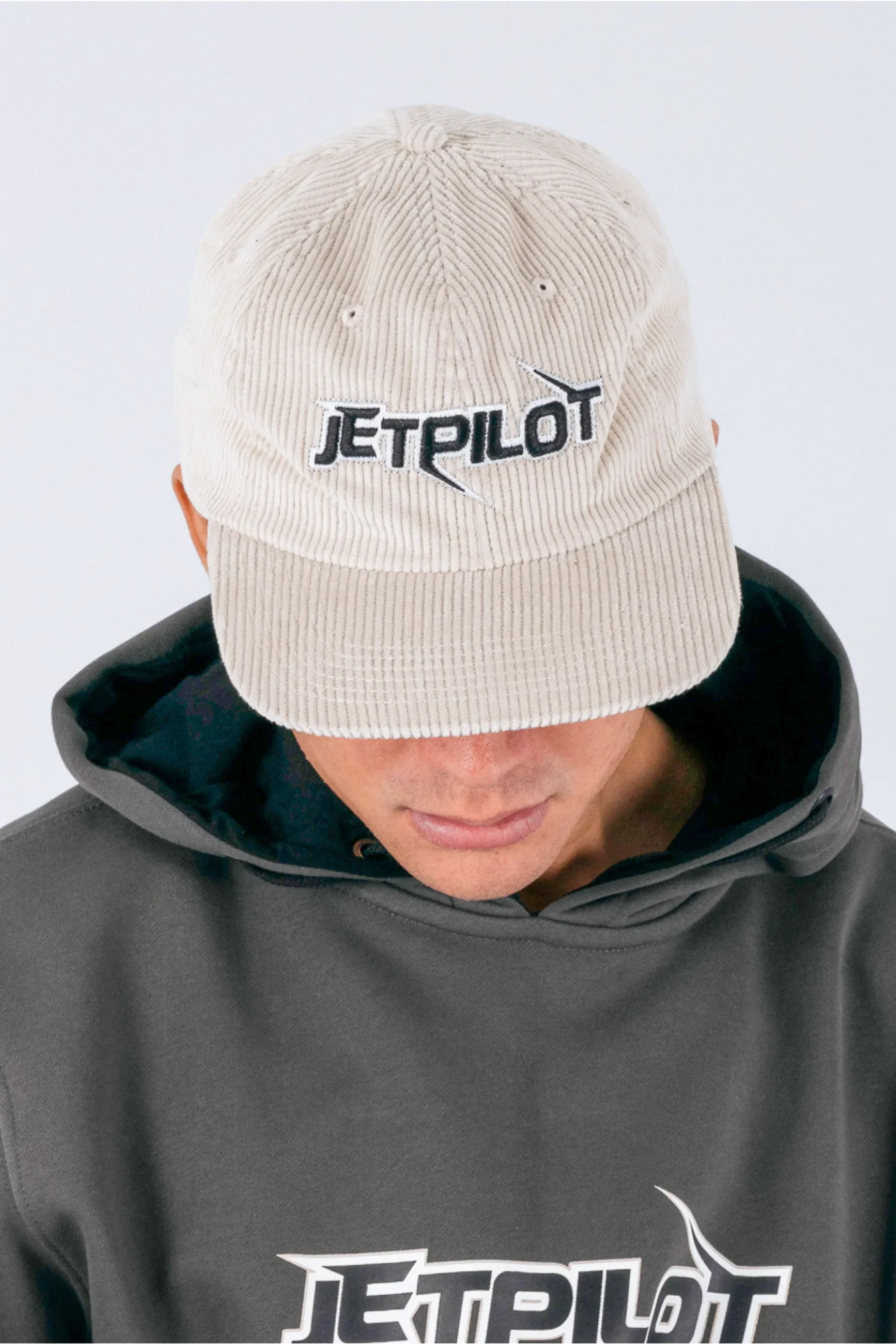 Jetpilot Raptor 2 Corduroy 6 Panel Cap - Cement - Image 2