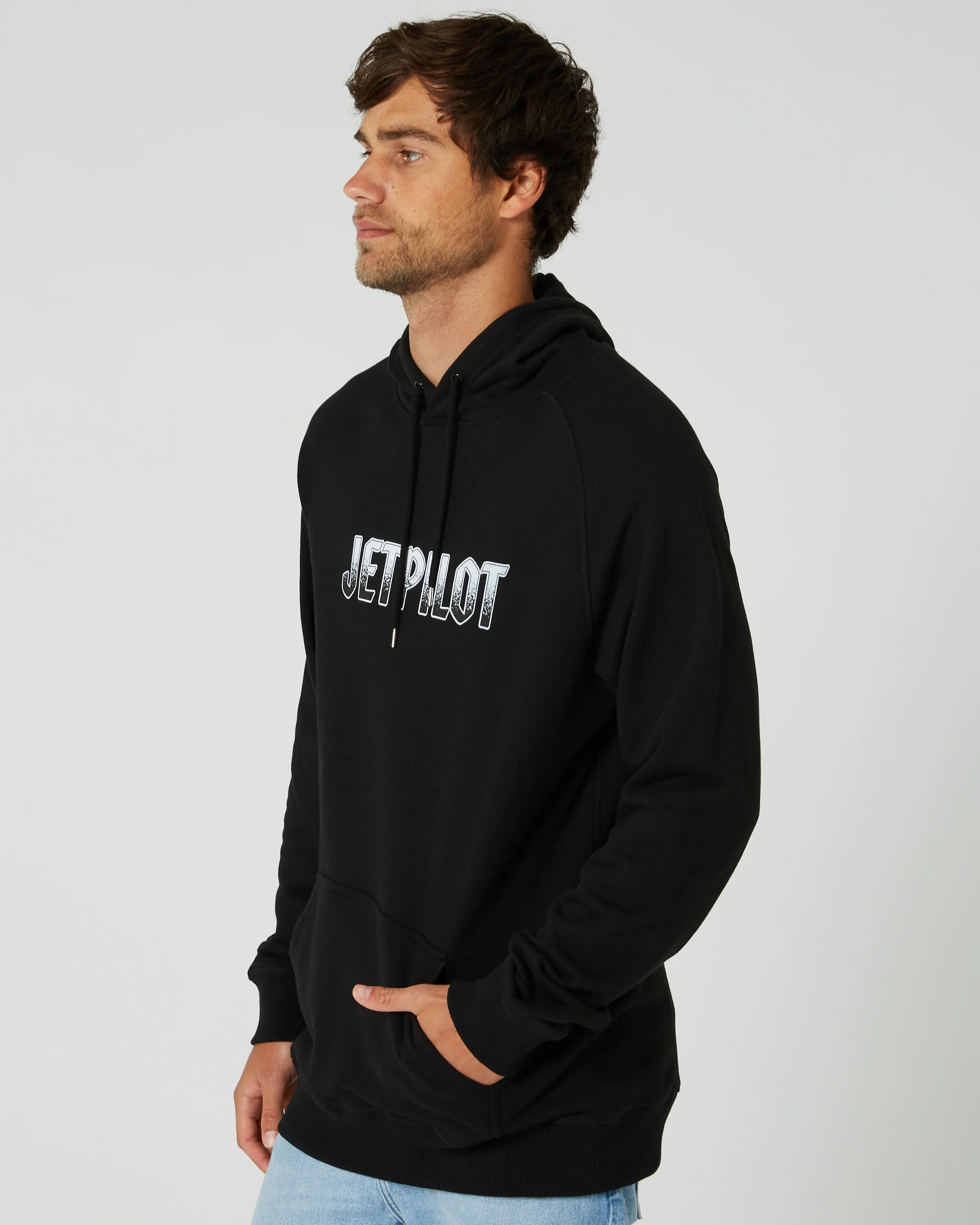 Jetpilot Shark Flash Mens Pullover Hoodie - Black - Image 4