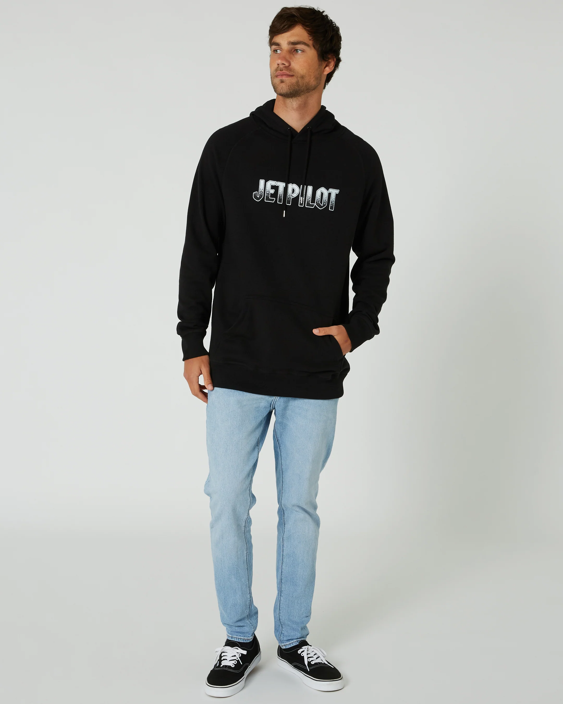 Jetpilot Shark Flash Mens Pullover Hoodie - Black - Image 5