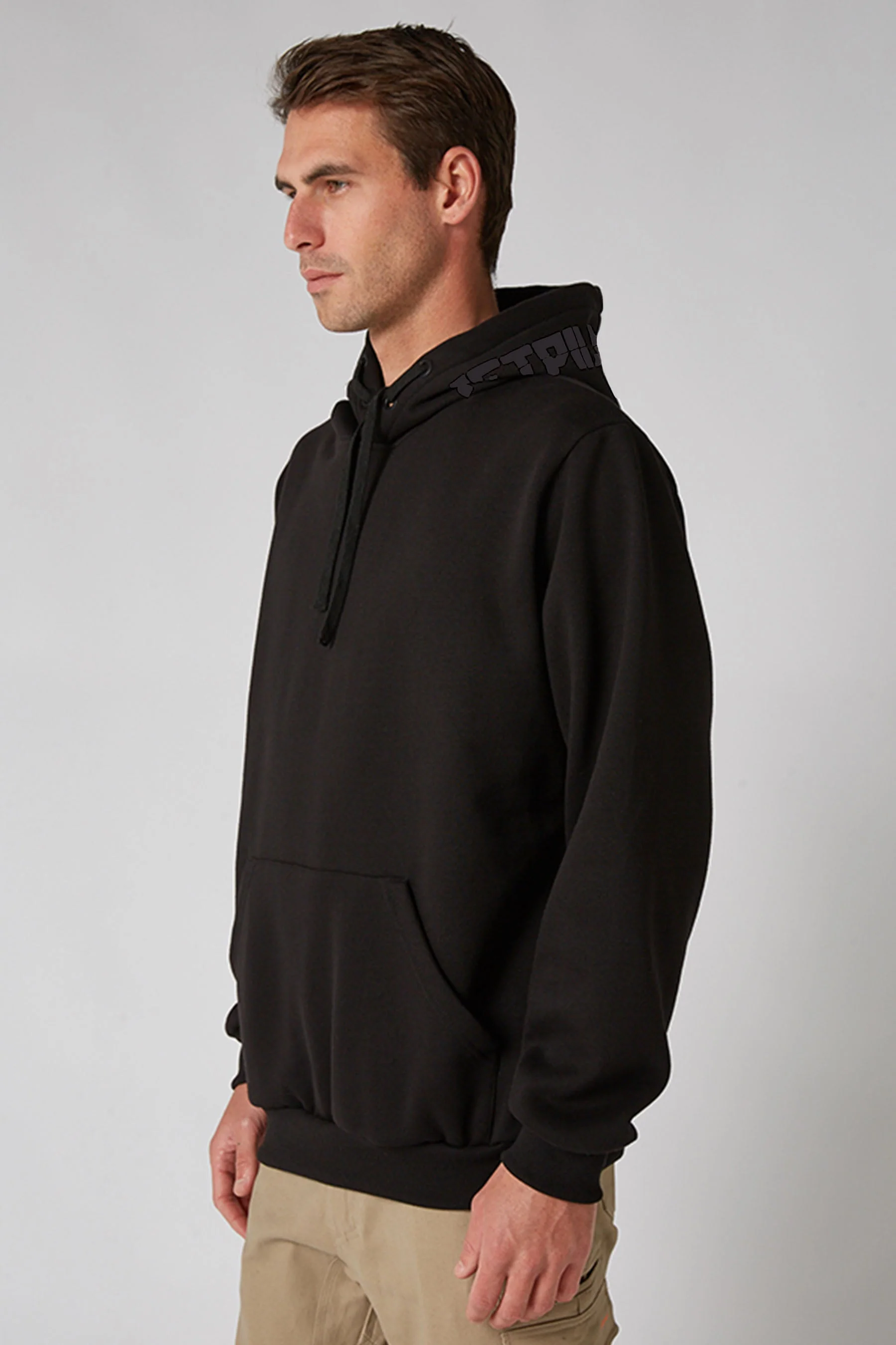Jetpilot Sparked Mens Pullover Hoodie - Black/Coal - Image 3