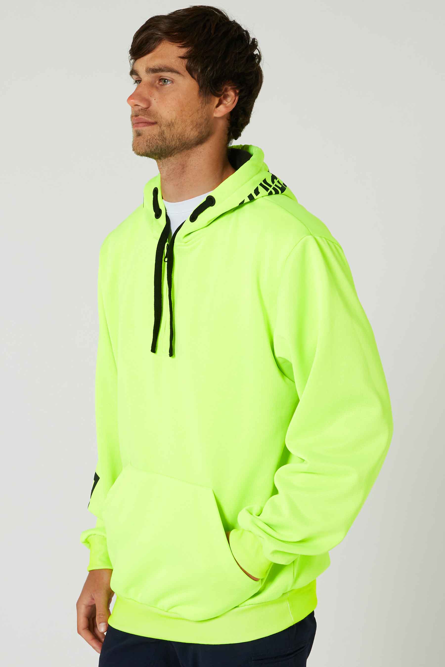 Jetpilot Sparked Mens Pullover Hoodie - Hi Vis Yellow - Image 2