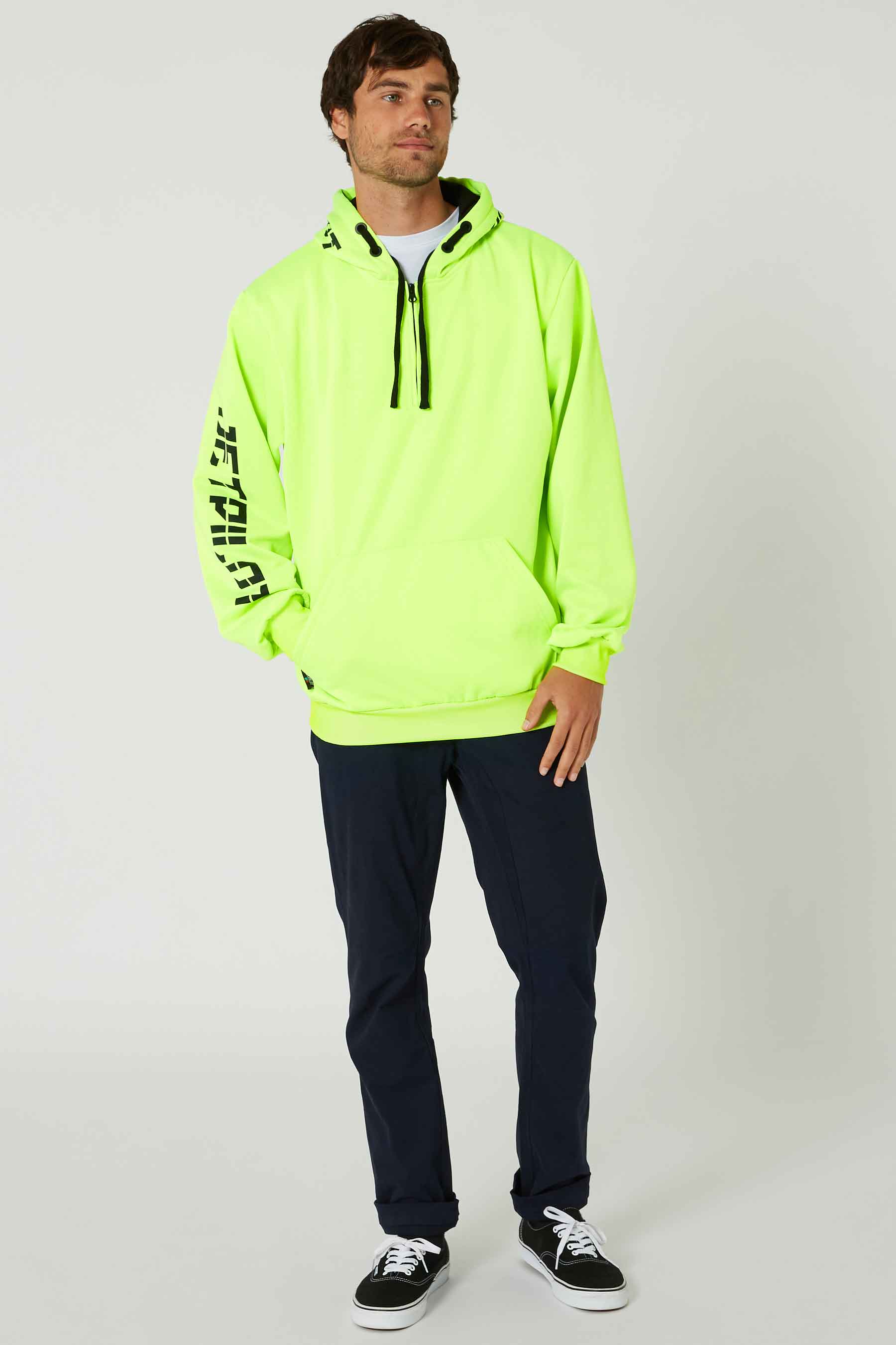 Jetpilot Sparked Mens Pullover Hoodie - Hi Vis Yellow - Image 5