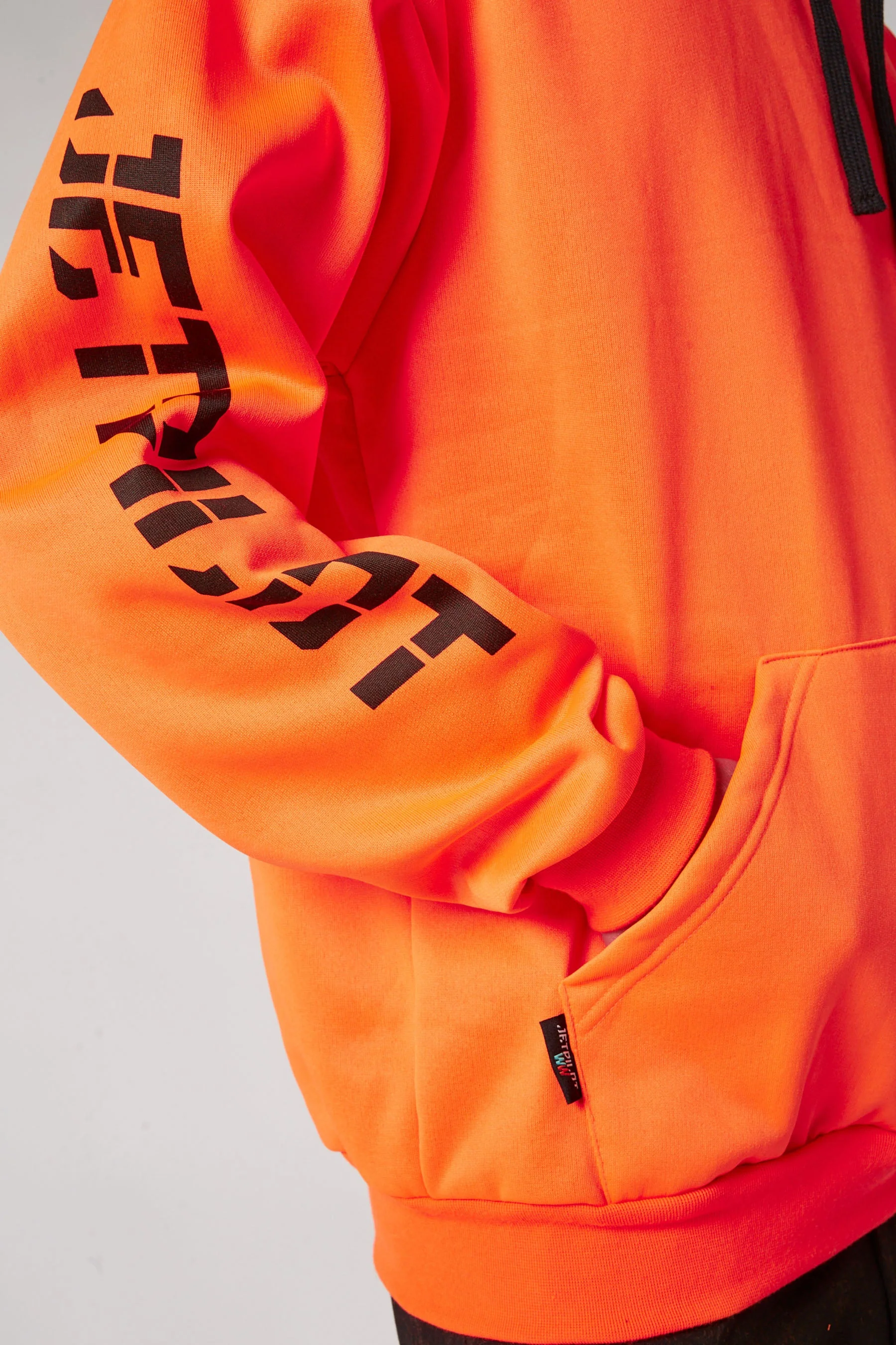 Jetpilot Sparked Mens Pullover Hoodie - Hi Vis Orange - Image 4