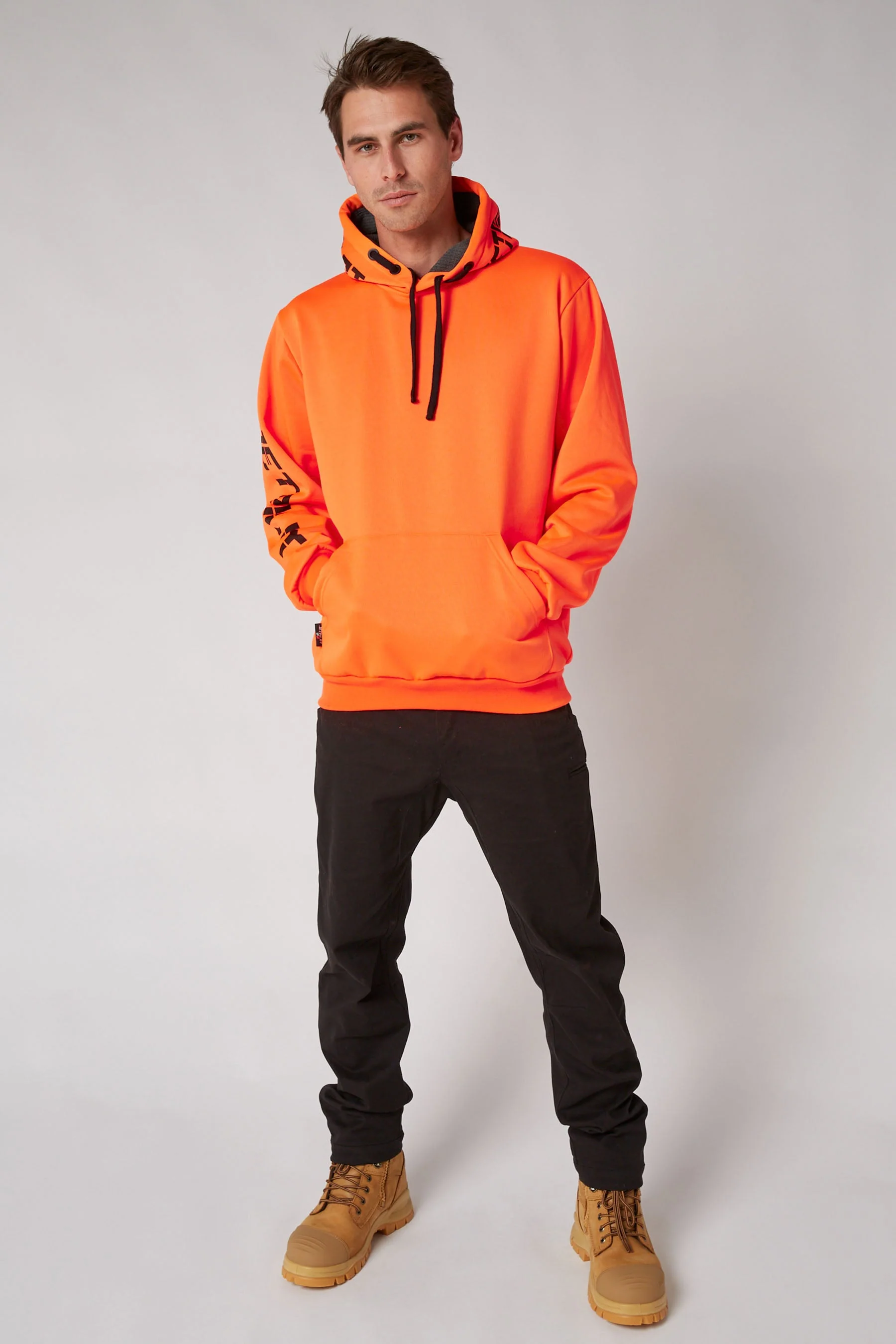 Jetpilot Sparked Mens Pullover Hoodie - Hi Vis Orange - Image 7
