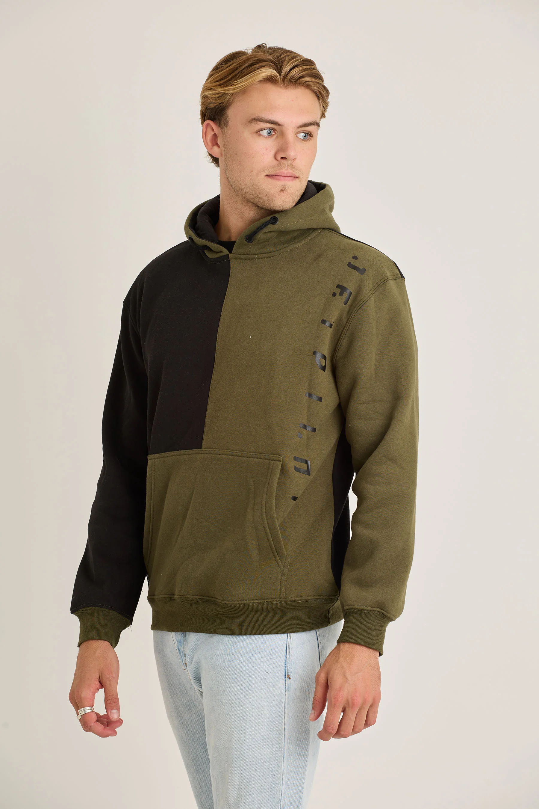Jetpilot Split Mens Pullover - Army - Image 2