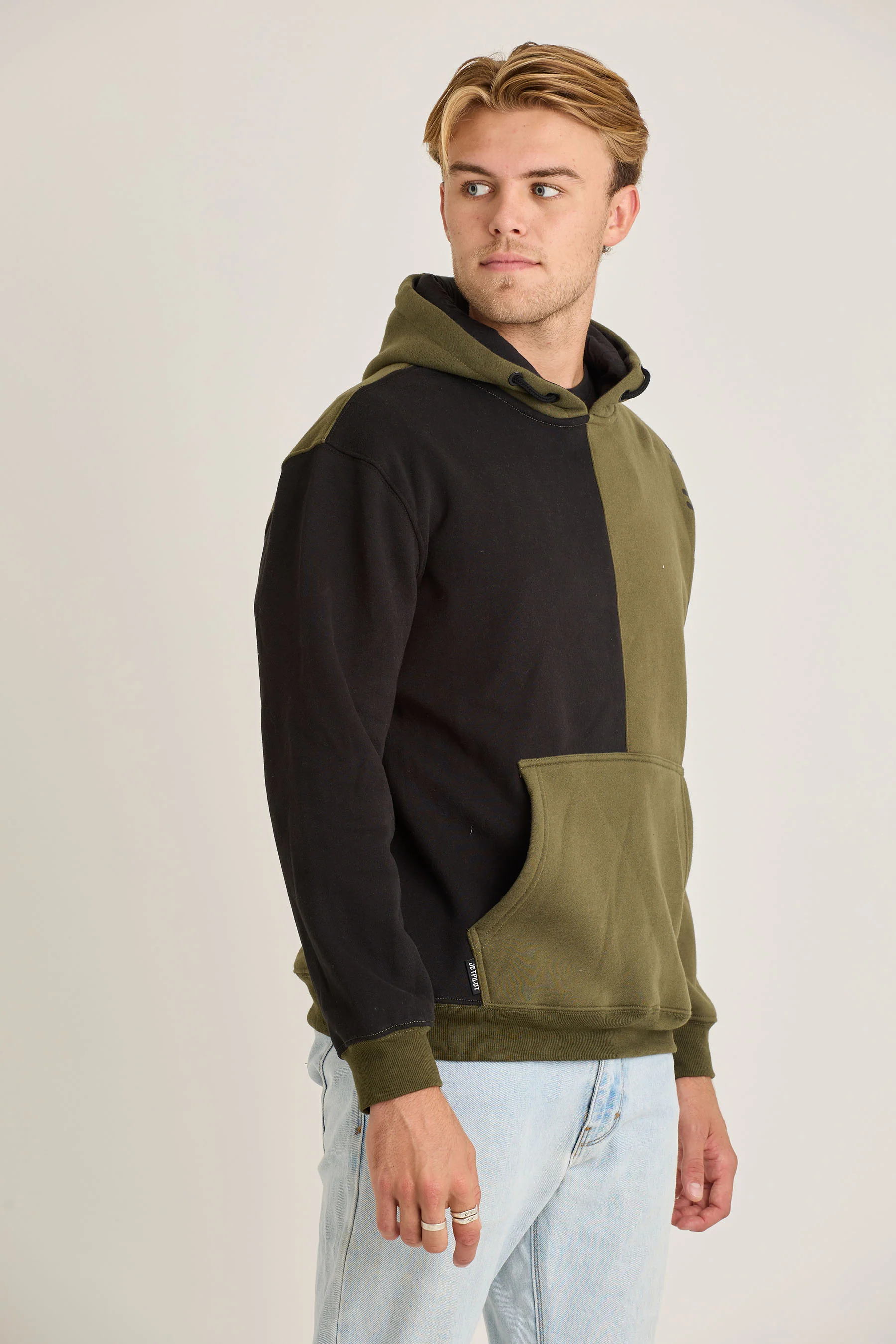 Jetpilot Split Mens Pullover - Army - Image 5