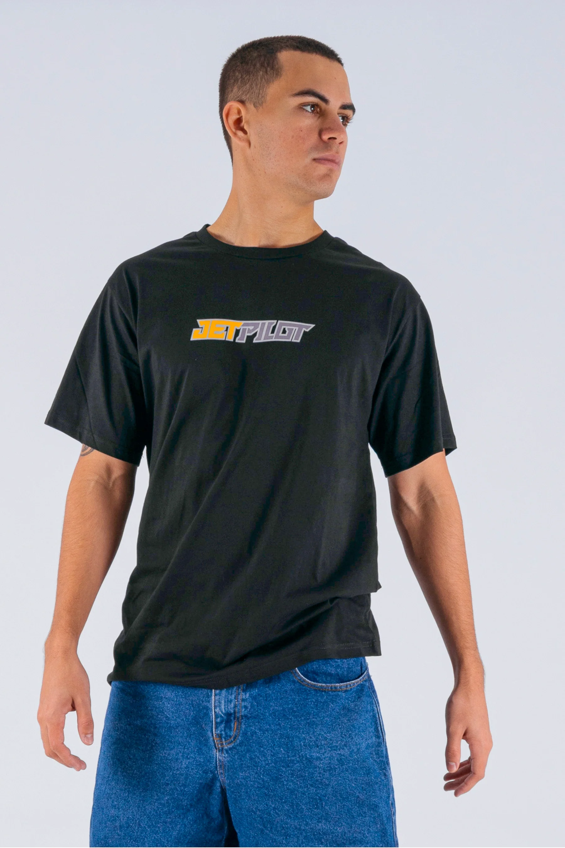 Jetpilot Stickered Tee - Black/Multi - Image 3
