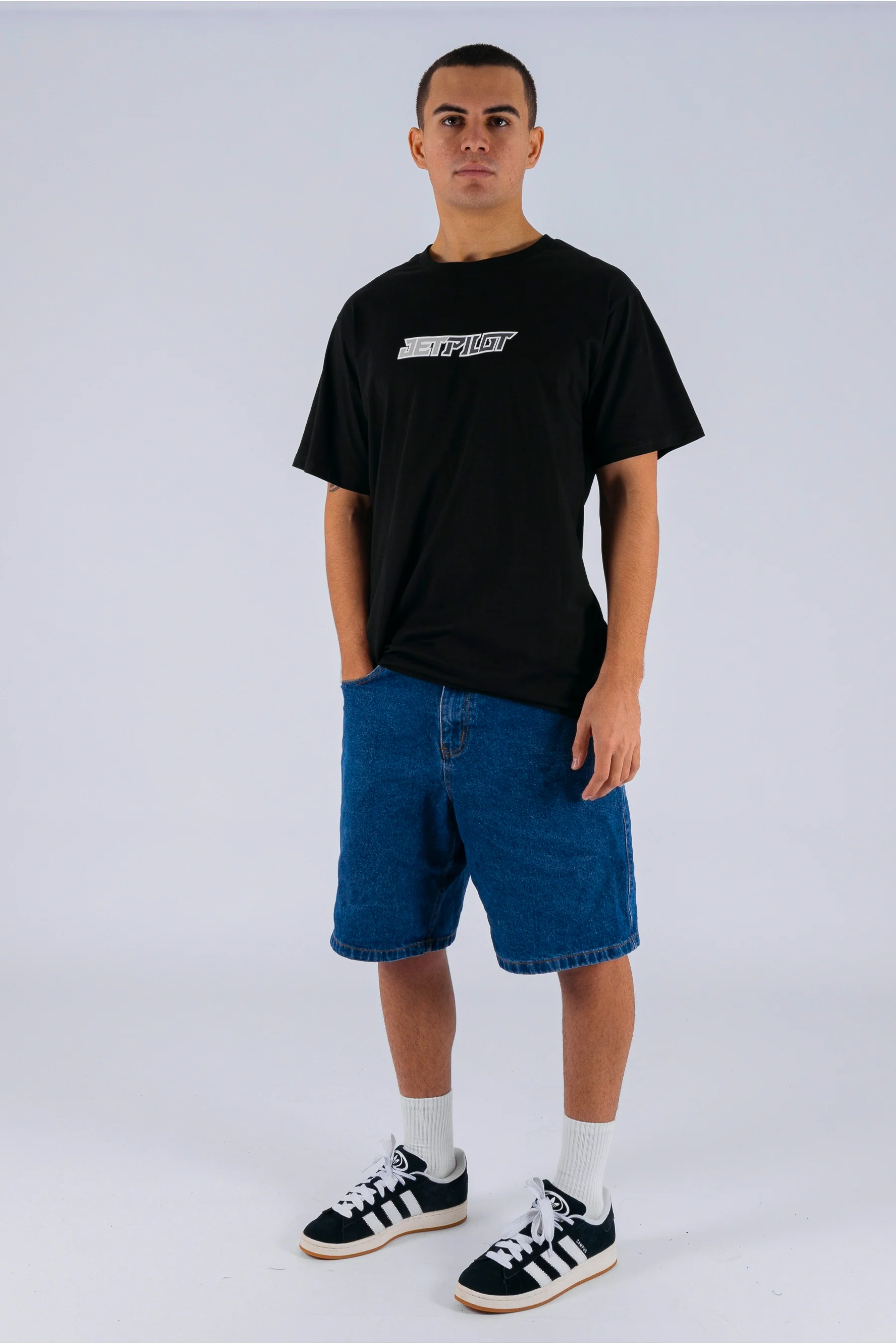 Jetpilot Stickered Tee - Black/White - Image 3