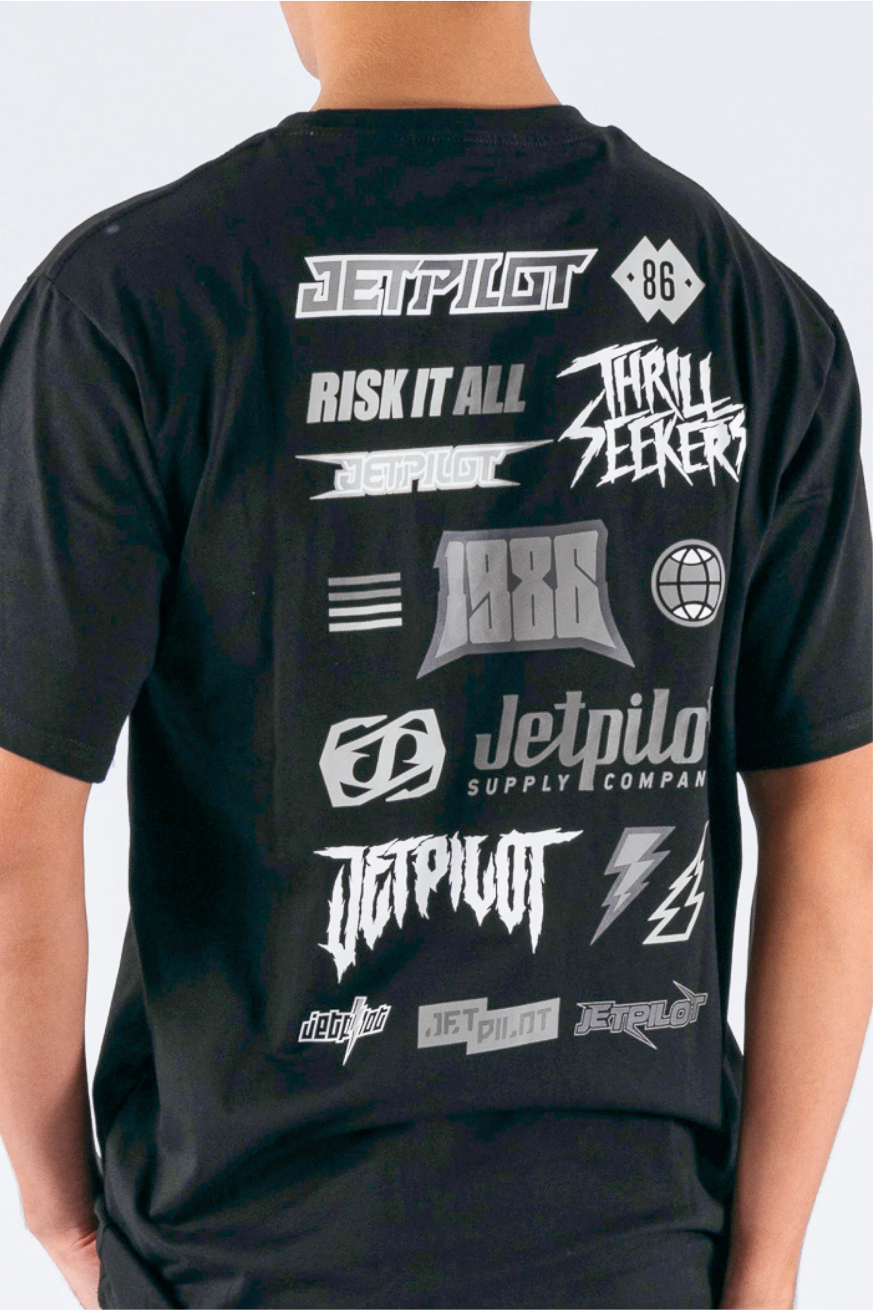 Jetpilot Stickered Tee - Black/White - Image 5