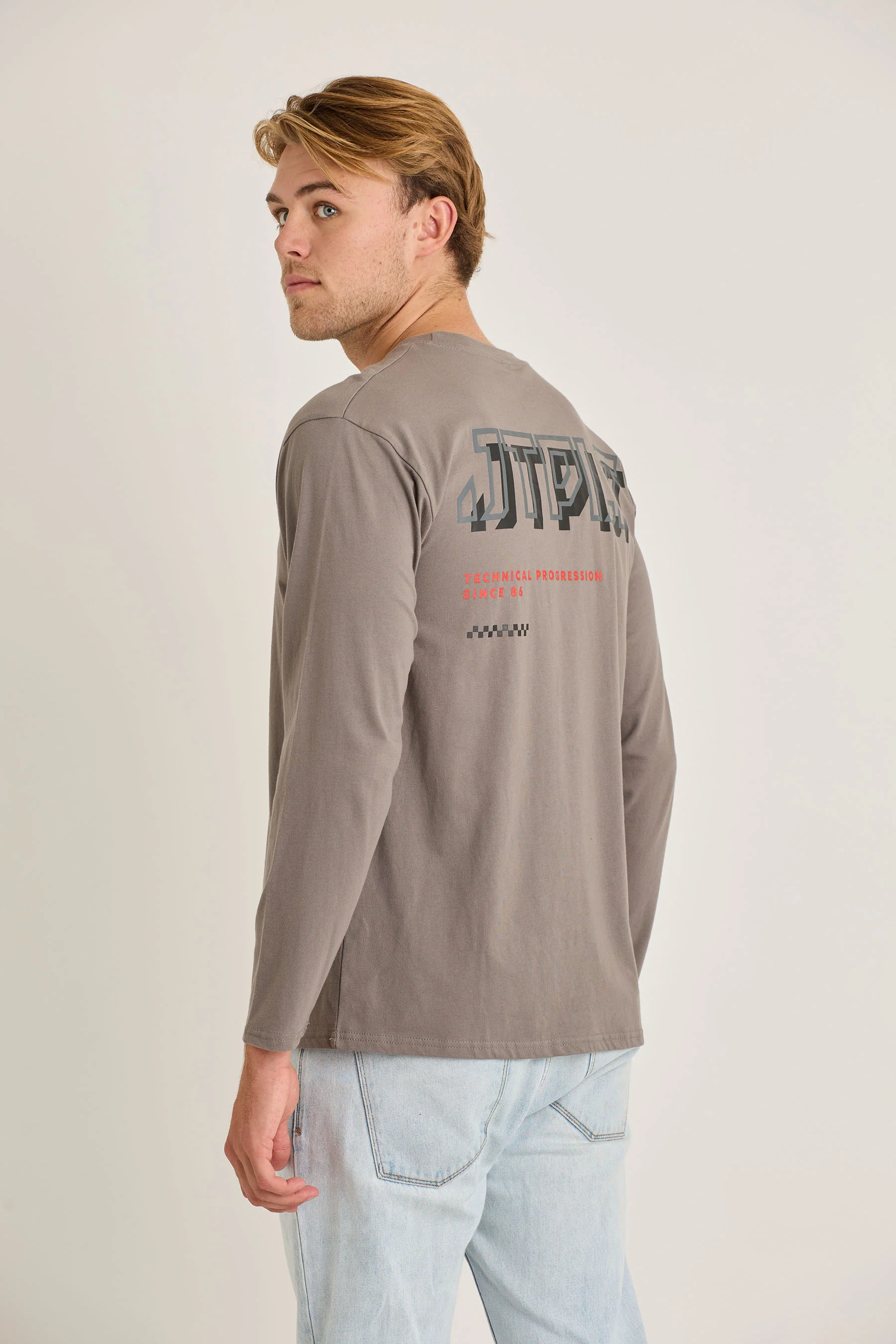 Jetpilot Tech Mens L/S Tee - Charcoal - Image 2
