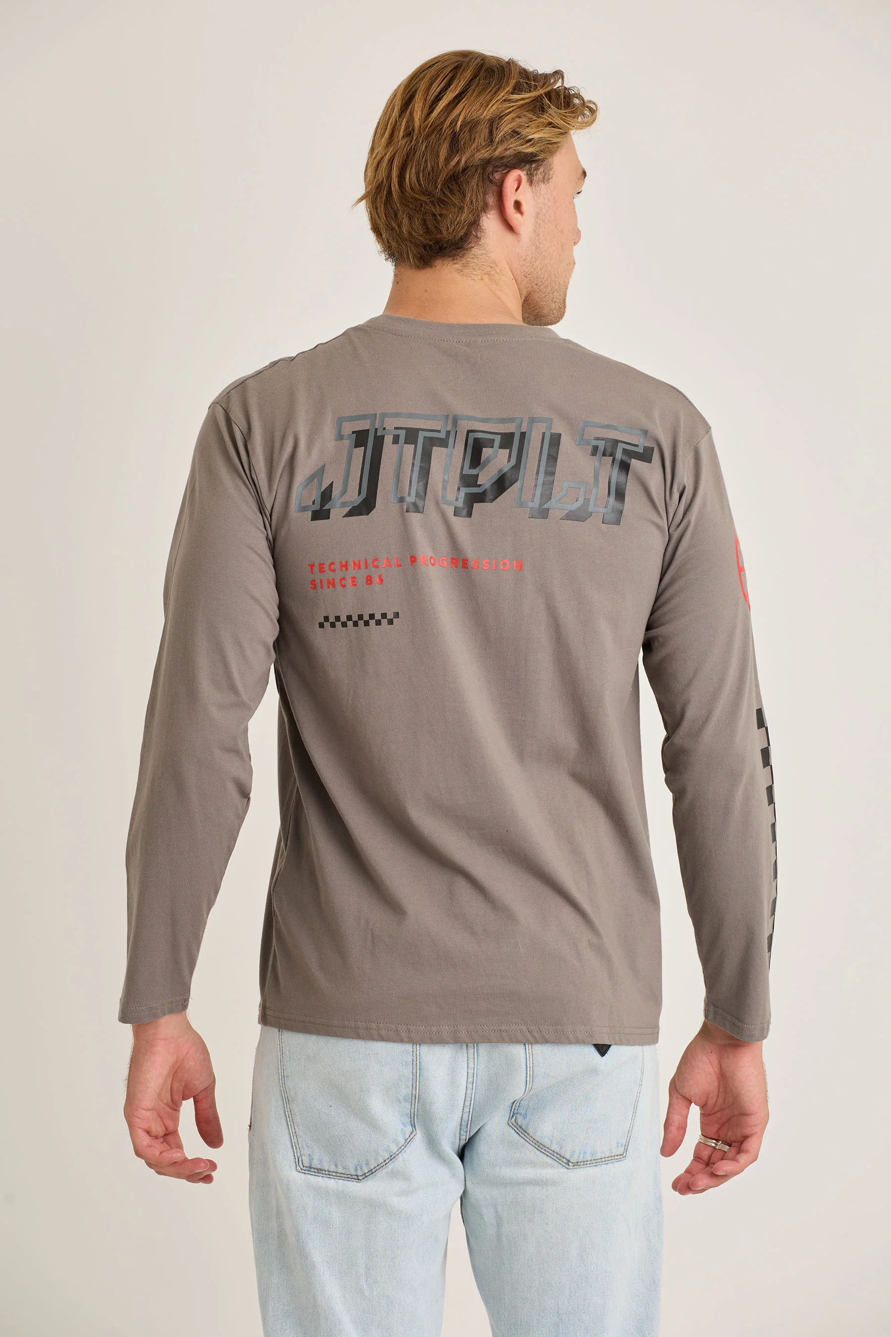 Jetpilot Tech Mens L/S Tee - Charcoal - Image 3