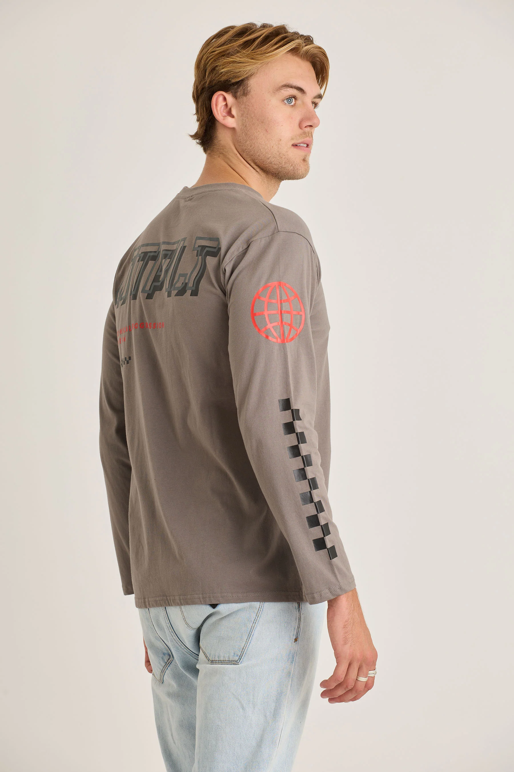 Jetpilot Tech Mens L/S Tee - Charcoal - Image 4