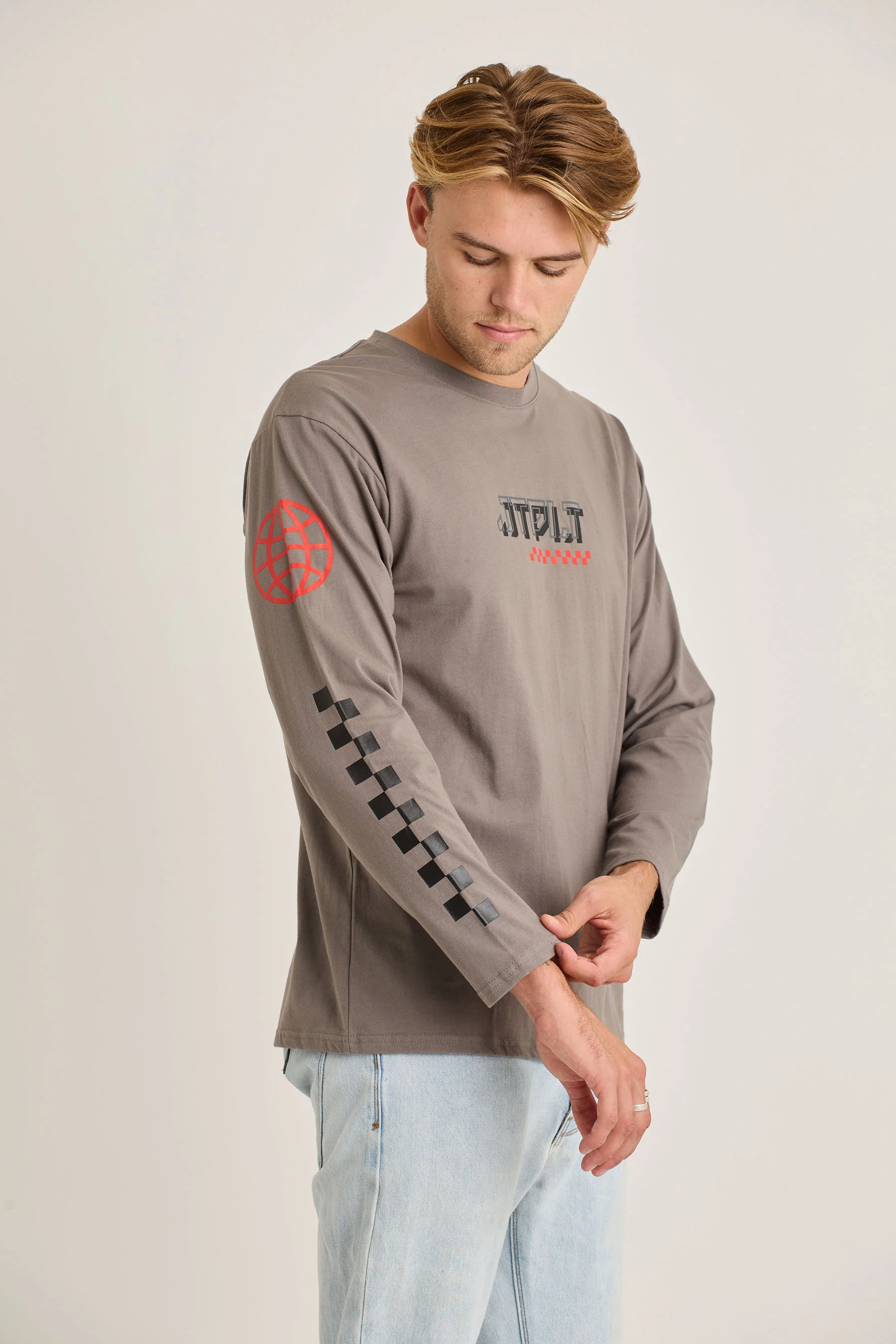 Jetpilot Tech Mens L/S Tee - Charcoal - Image 5