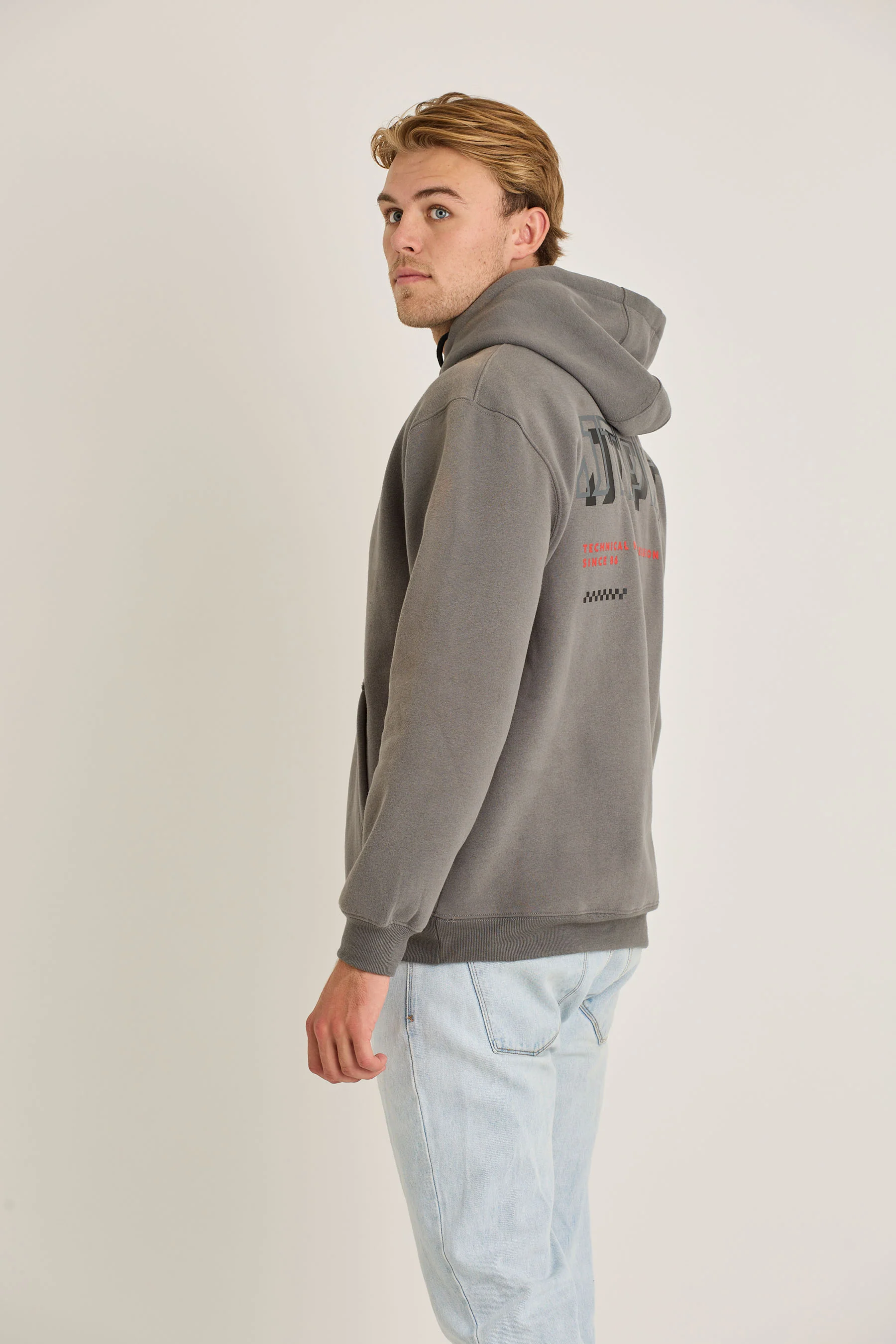 Jetpilot Tech Mens Pullover - Charcoal - Image 3
