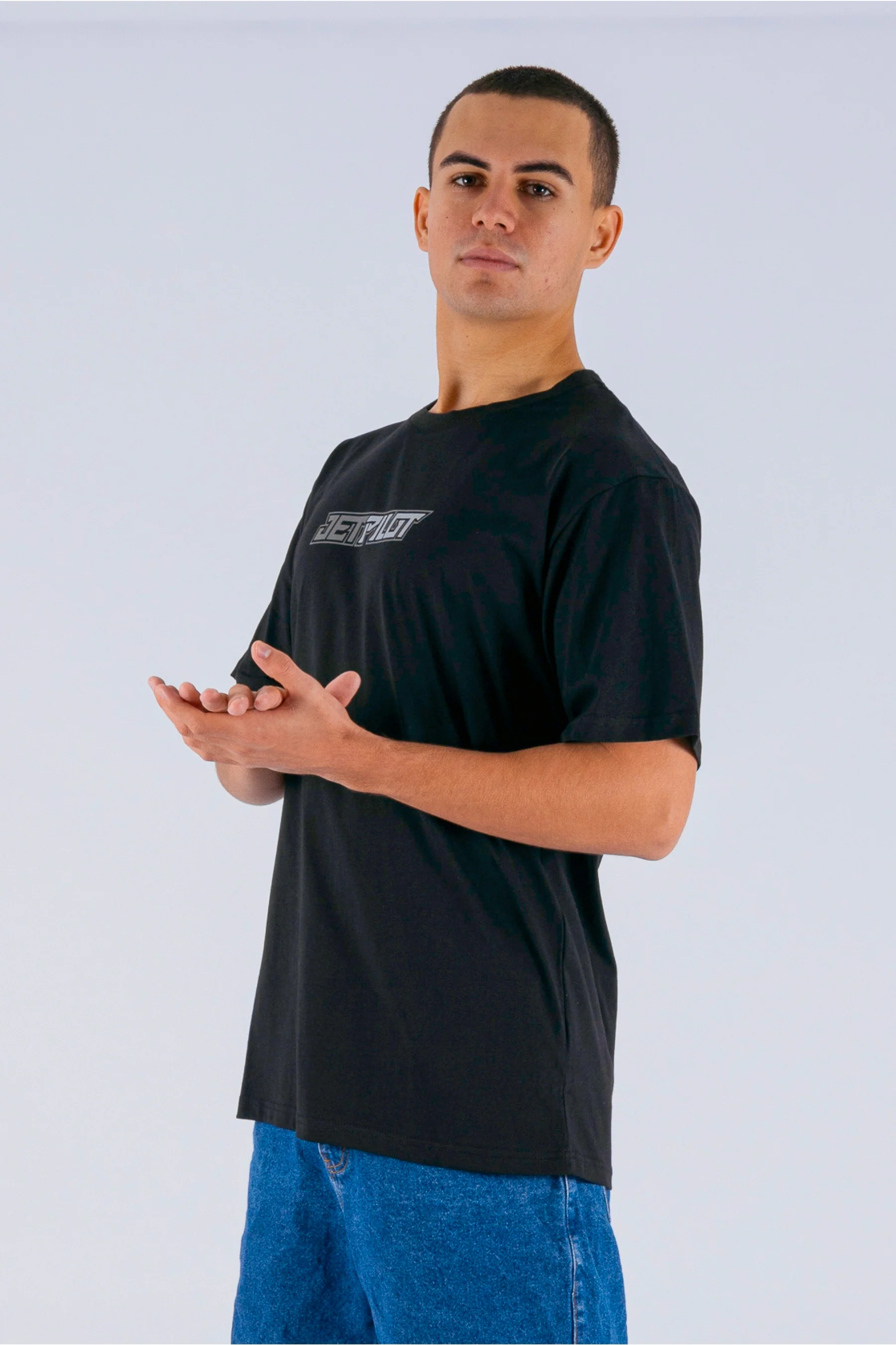 Jetpilot Tough Spinal Tee - Black/Charcoal - Image 3