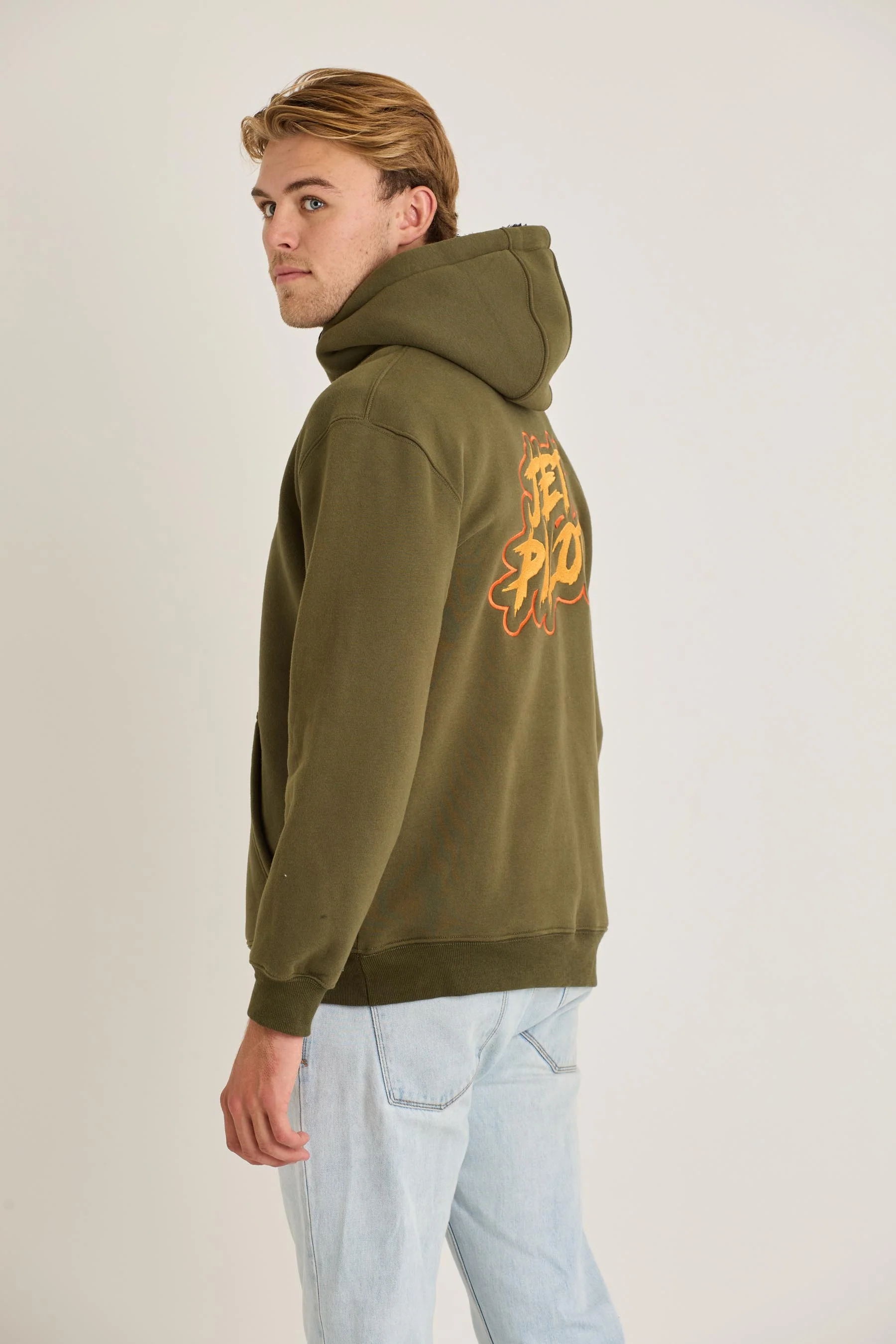 Jetpilot Yowie Sherpa Mens Pullover - Army - Image 5