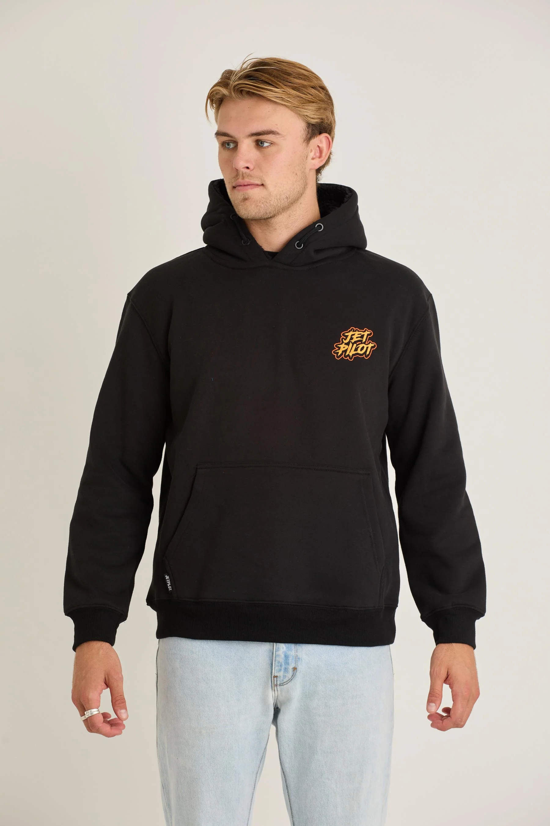 Jetpilot Yowie Sherpa Mens Pullover - Black - Image 2