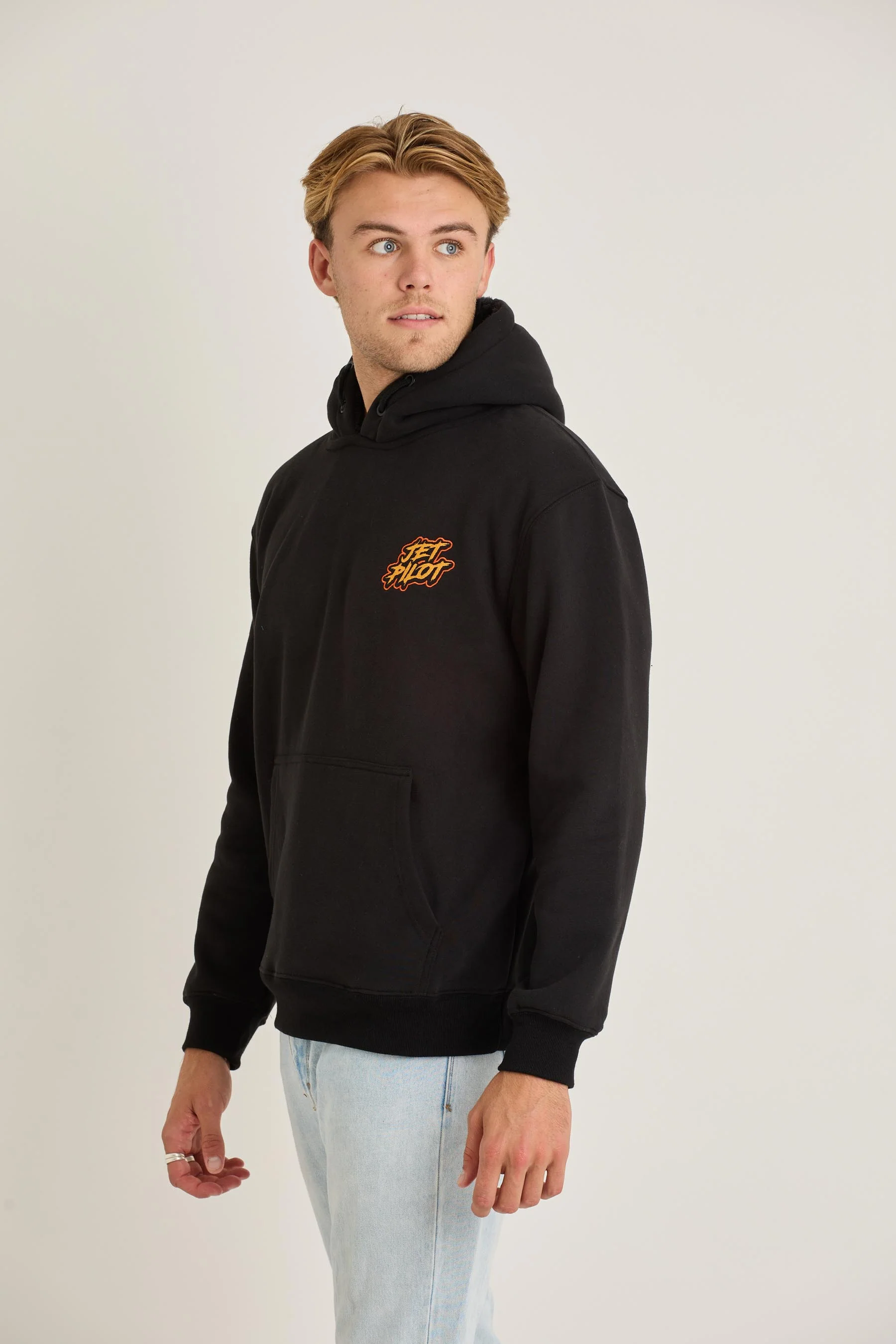 Jetpilot Yowie Sherpa Mens Pullover - Black - Image 3