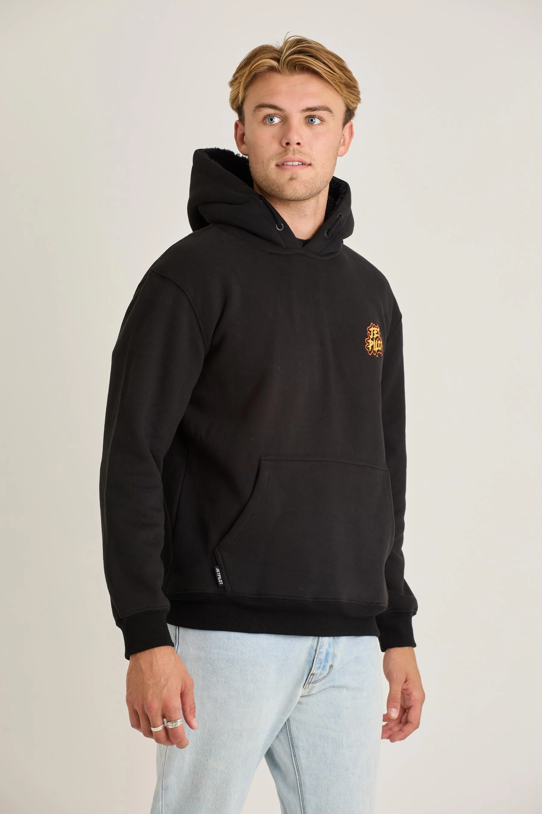 Jetpilot Yowie Sherpa Mens Pullover - Black - Image 6