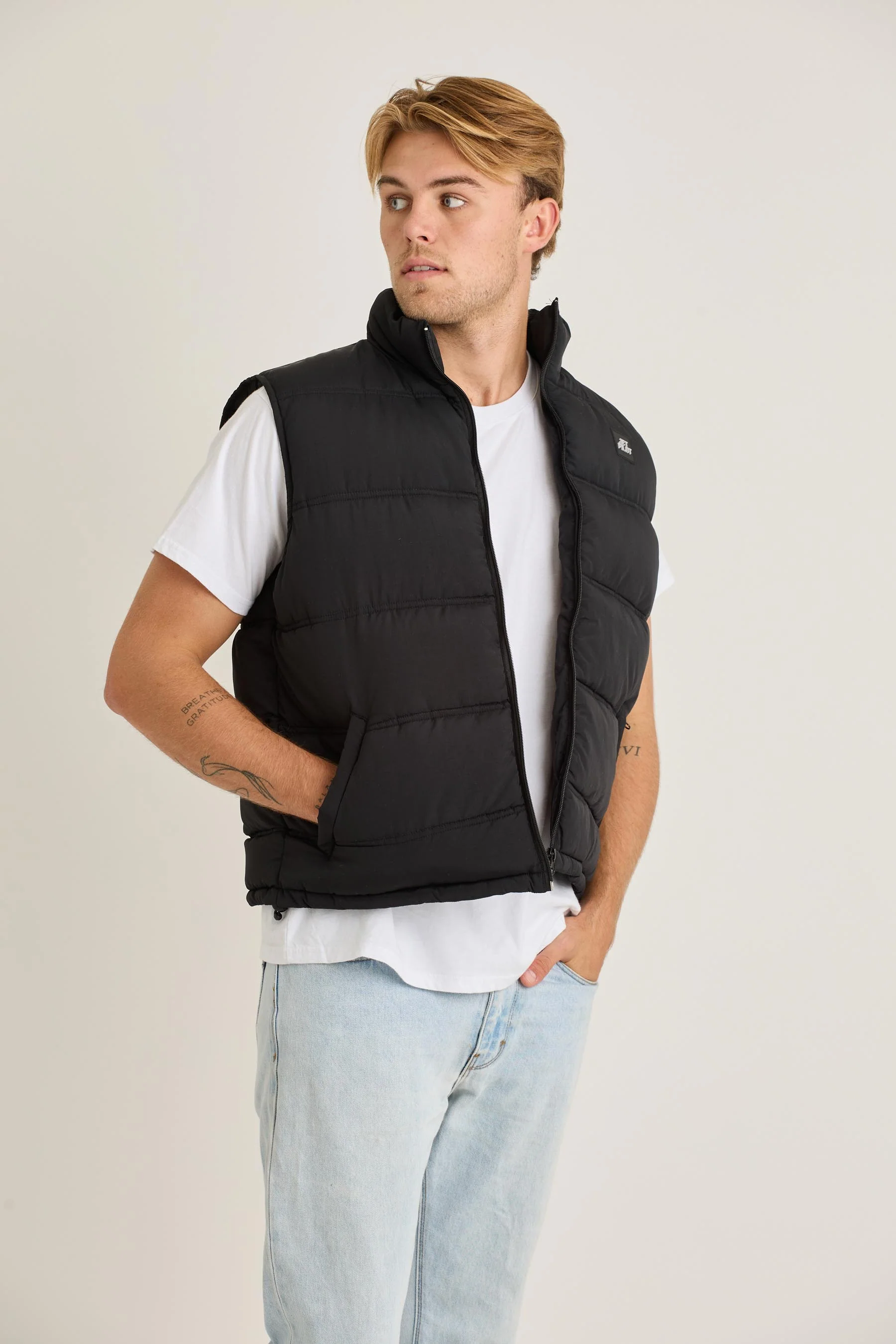 Jetpilot Zip Up Mens Vest - Black - Image 5