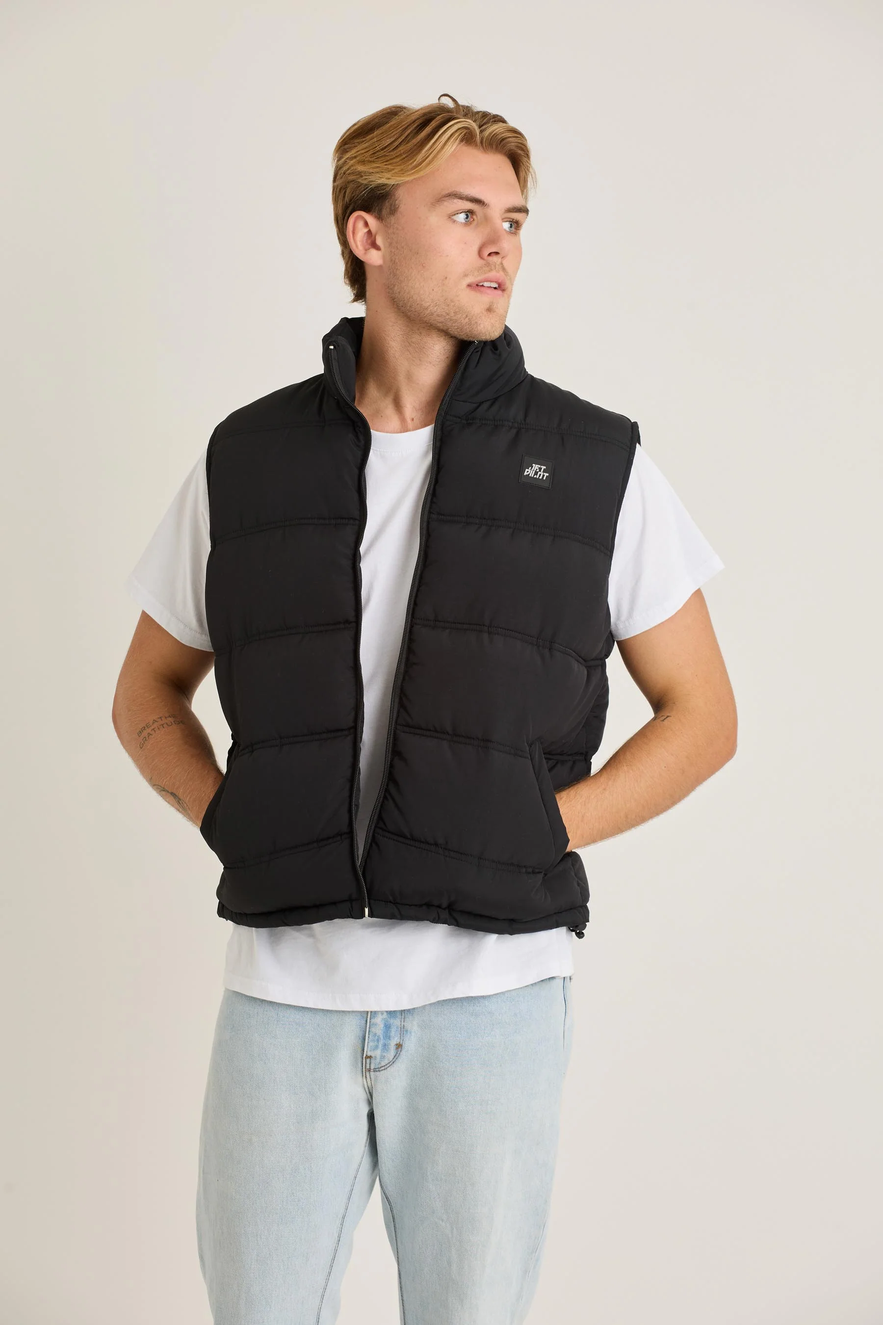 Jetpilot Zip Up Mens Vest - Black - Image 6